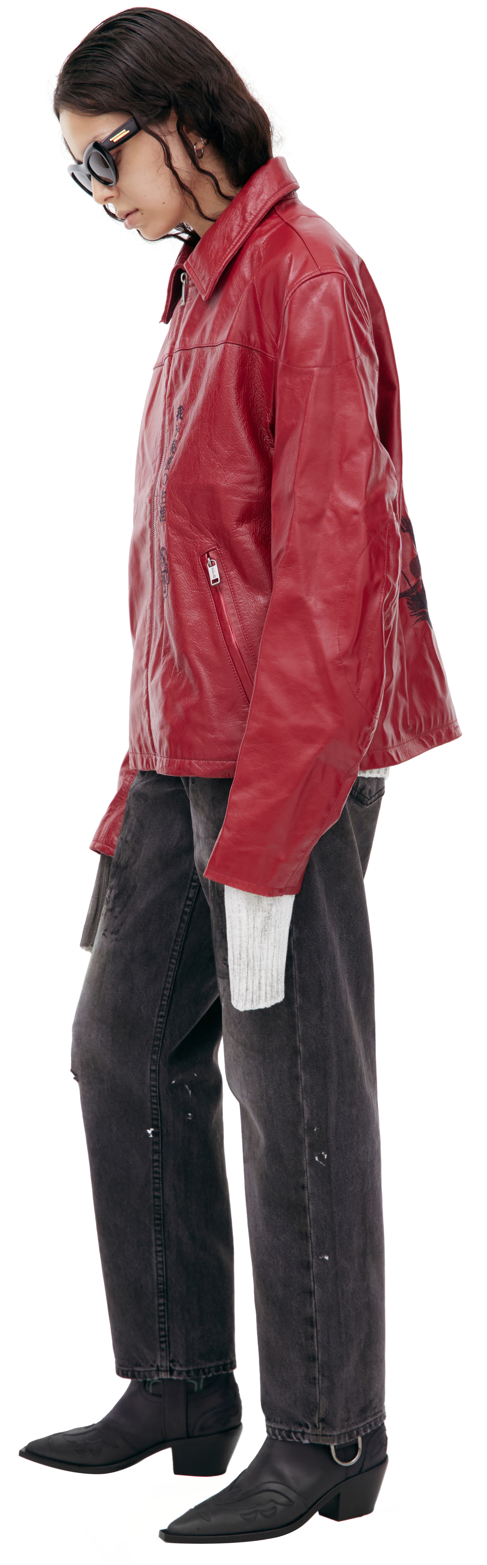 Enfants Riches Déprimés Red leather jacket