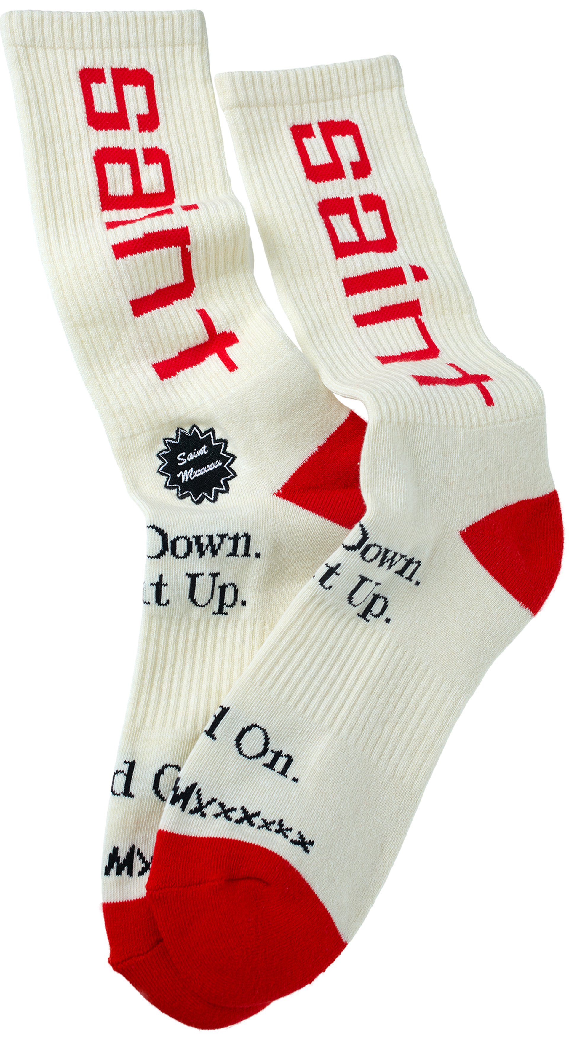 Saint Mxxxxxx White logo socks