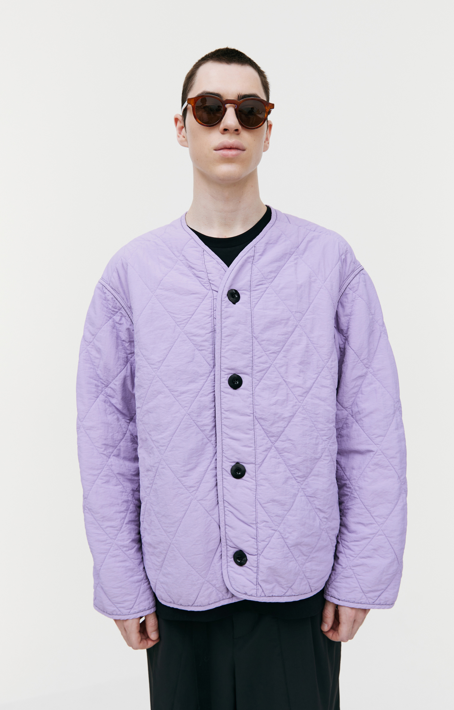 OAMC logo-patch zip-up bomber jacket - Purple