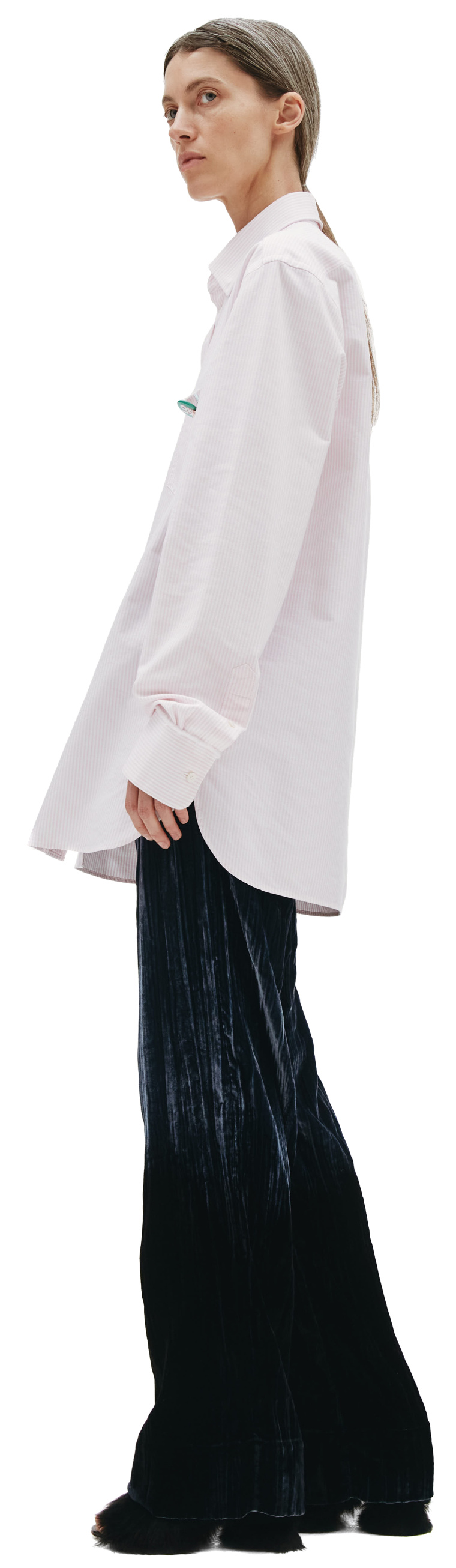 Golden Goose Oversized stripes shirt with pins