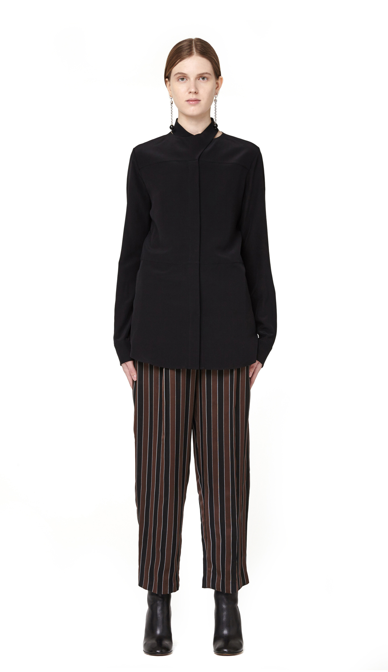 The Row Striped Viscose Trousers
