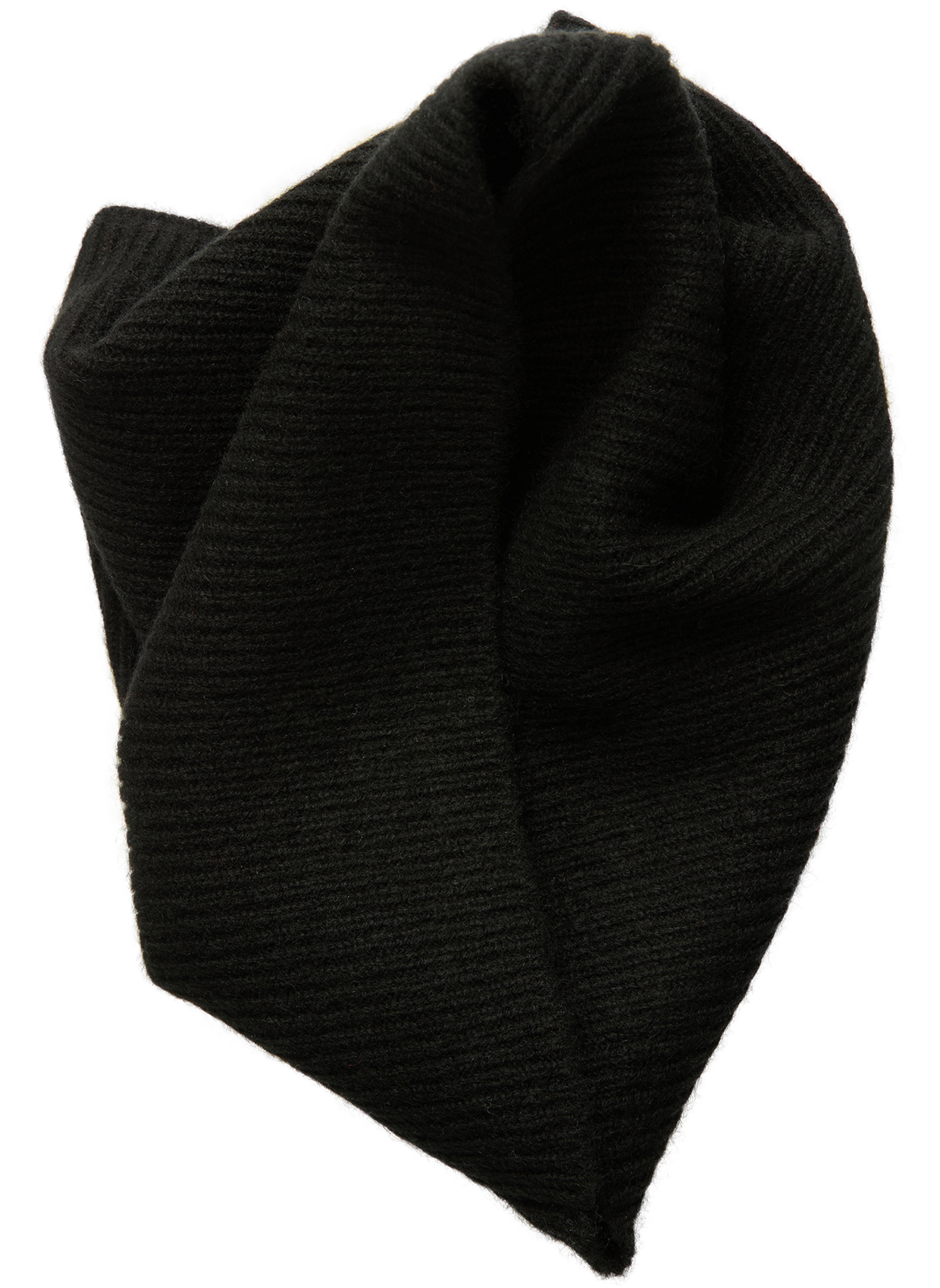 TOTEME Black scarf with a fine ribbed pattern