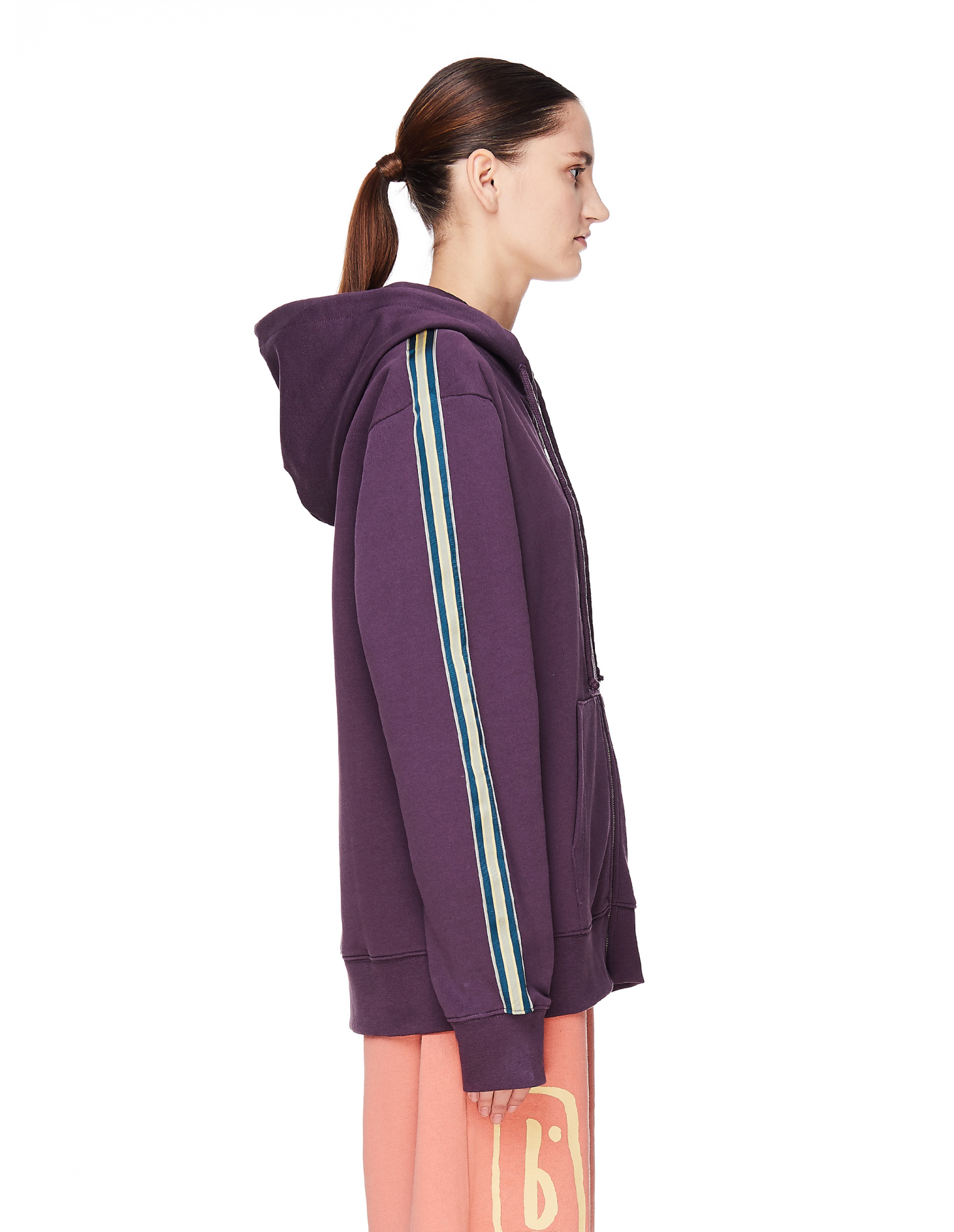Pigalle Purple Cotton Zip-Up Hoodie