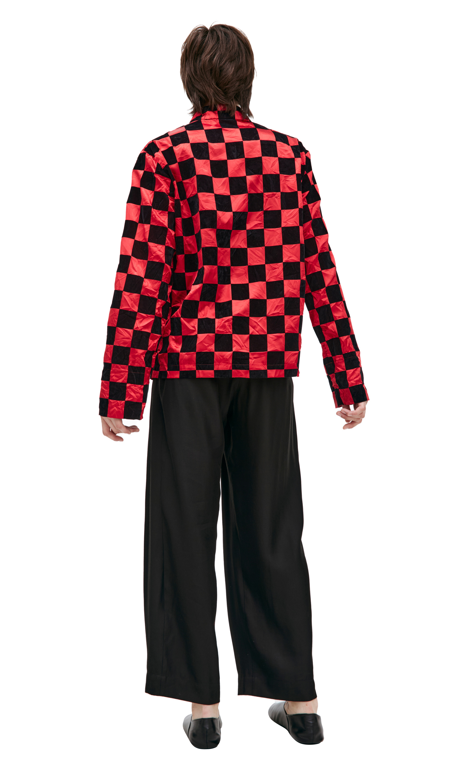 Comme des Garcons Checkered jacket with stand-up collar