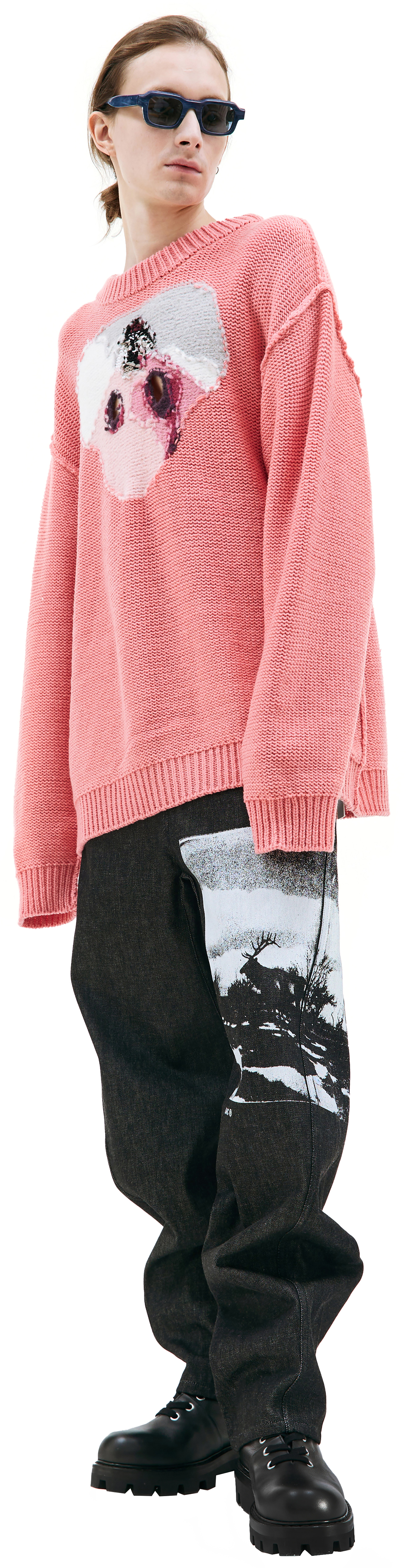 Doublet Pink intarsia sweater
