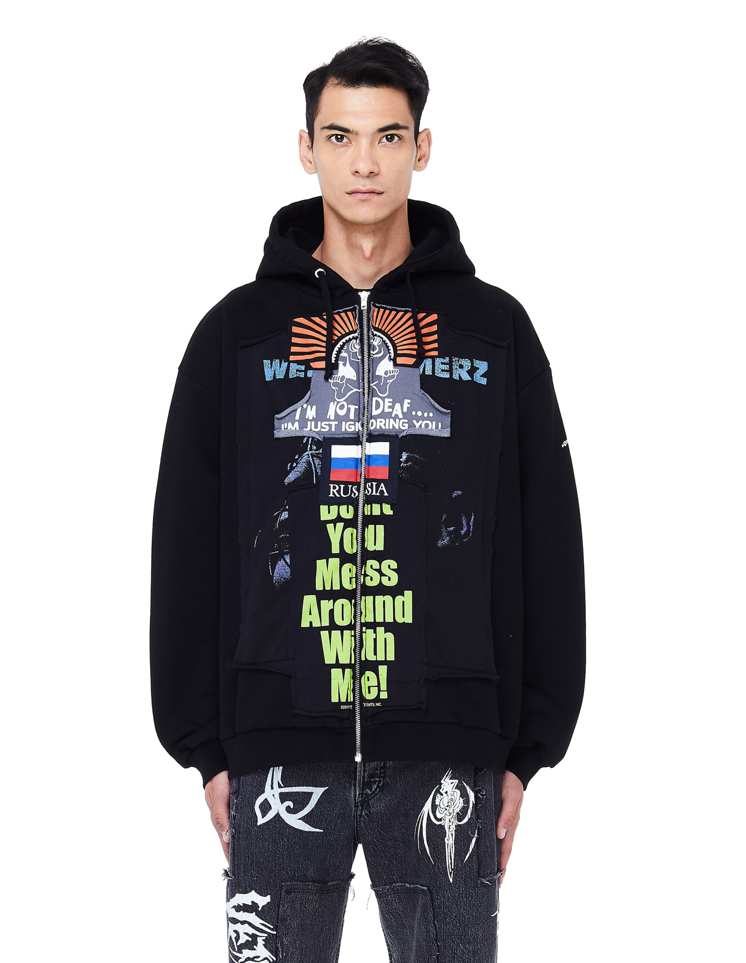 VETEMENTS Russia Printed Zip Up Hoodie