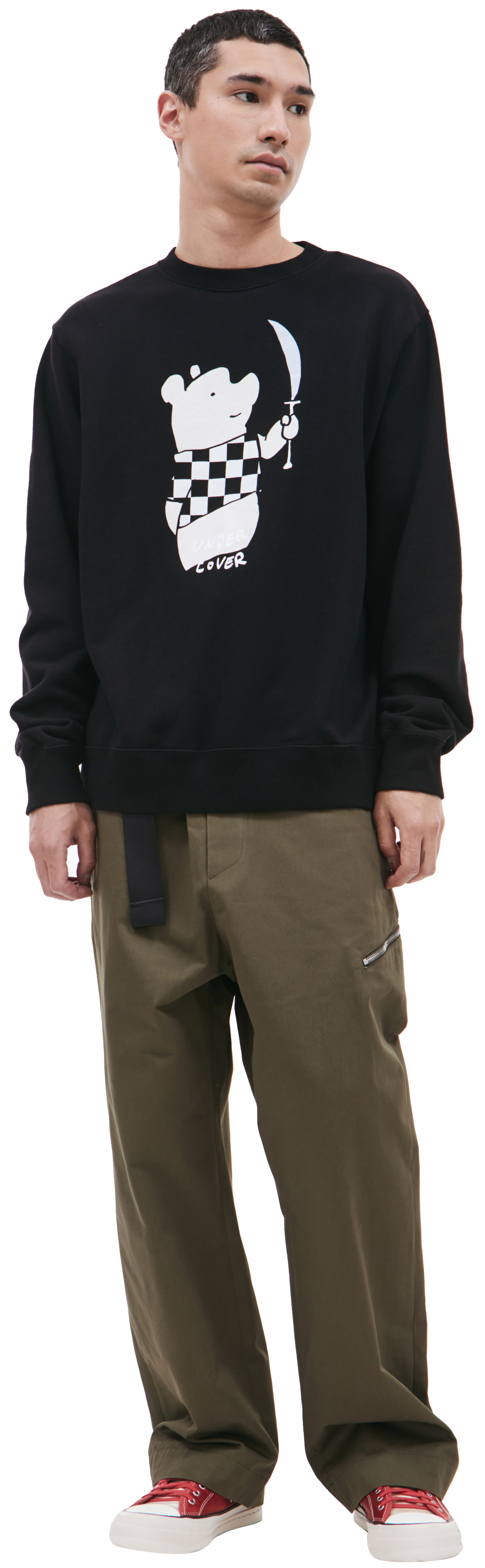 Buy Undercover men black bear graphic sweatshirt for $330