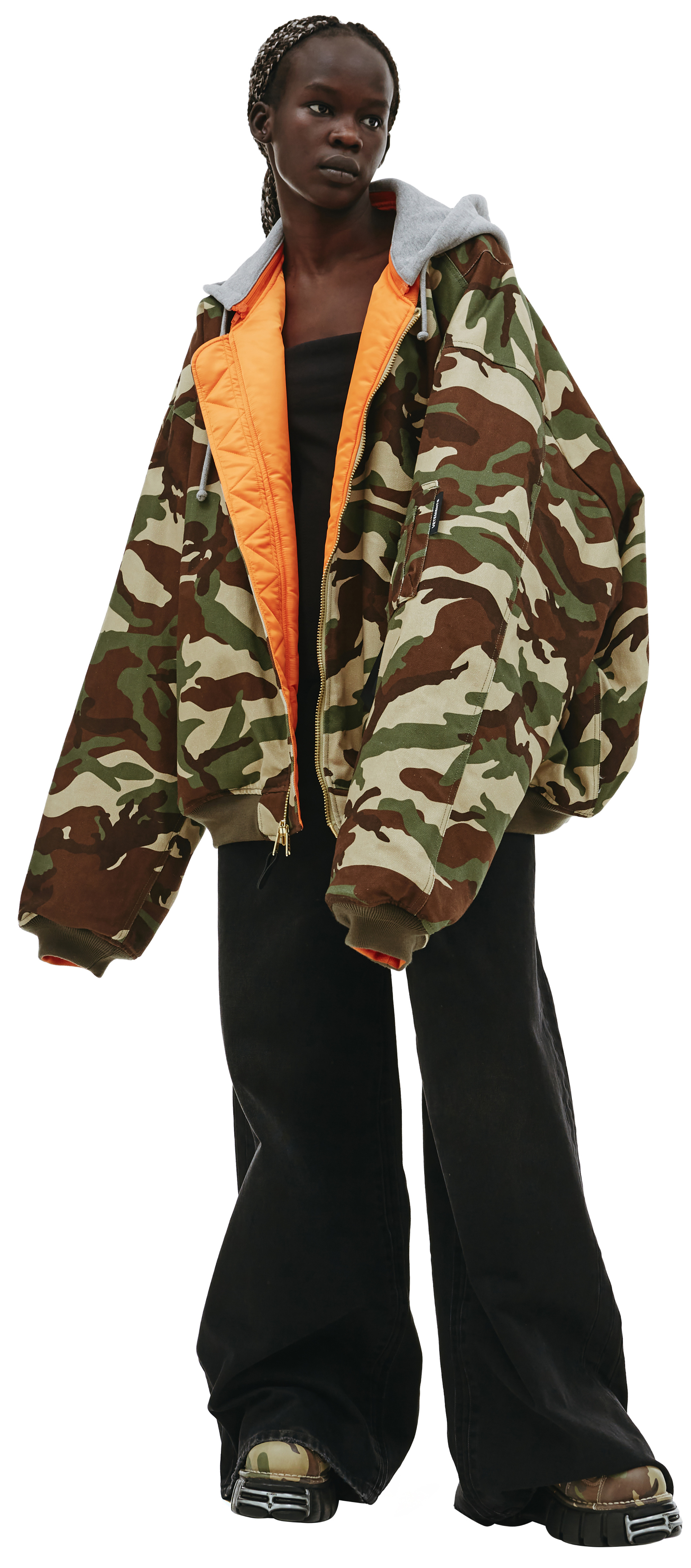 VETEMENTS Reversible hooded camo bomber