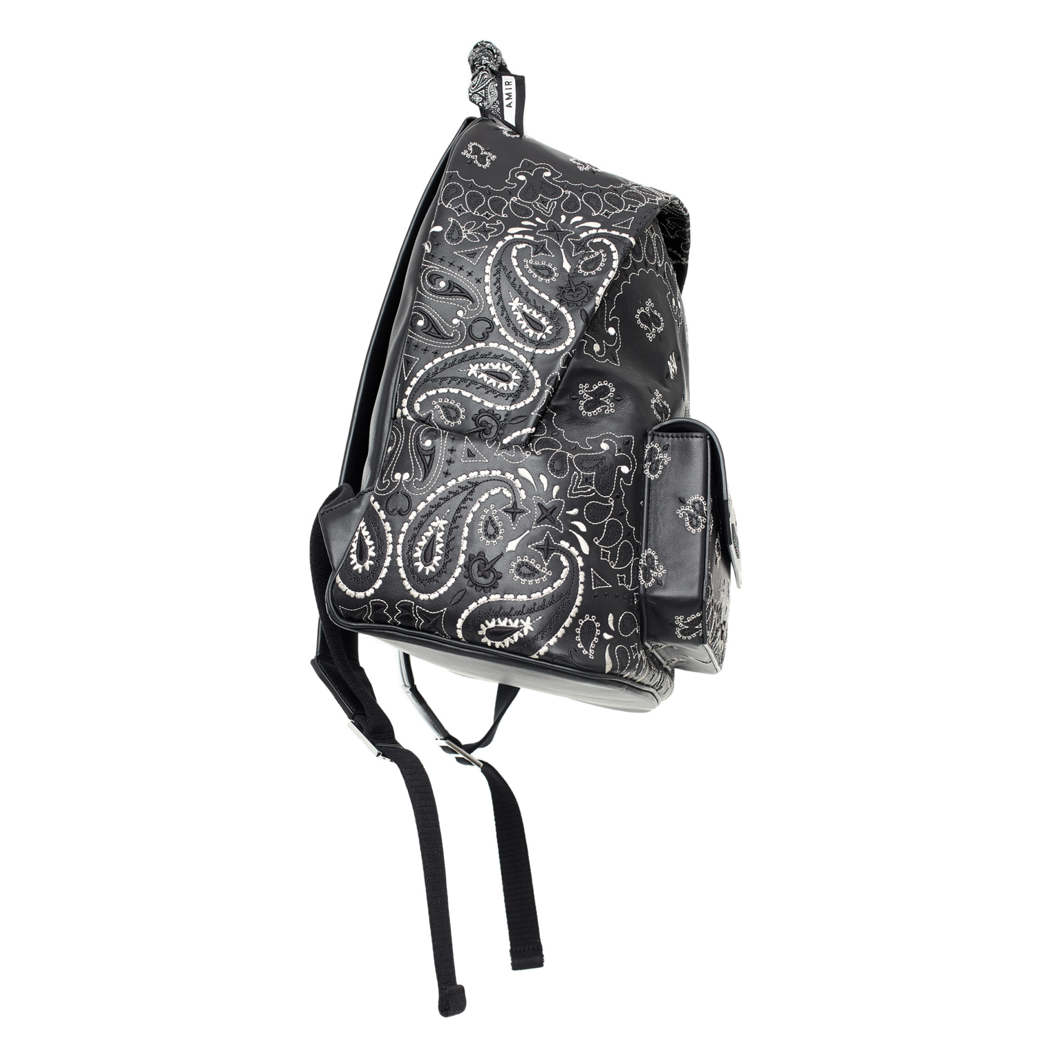 AMIRI Leather backpack with paisley print