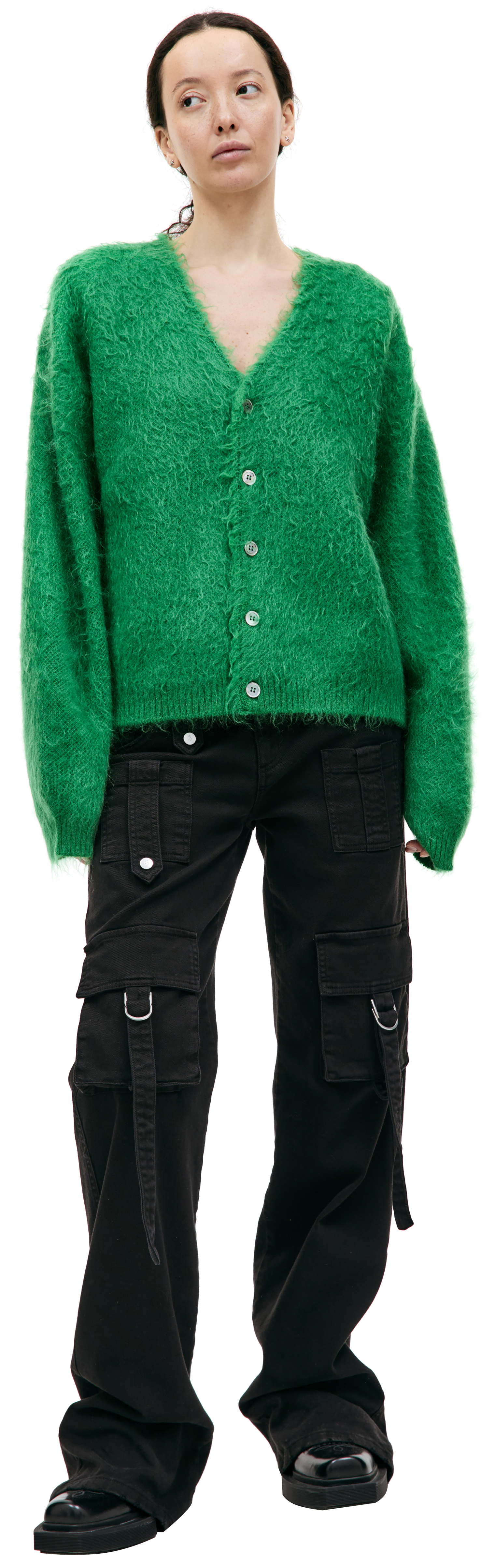 Saint Michael Green mohair cardigan