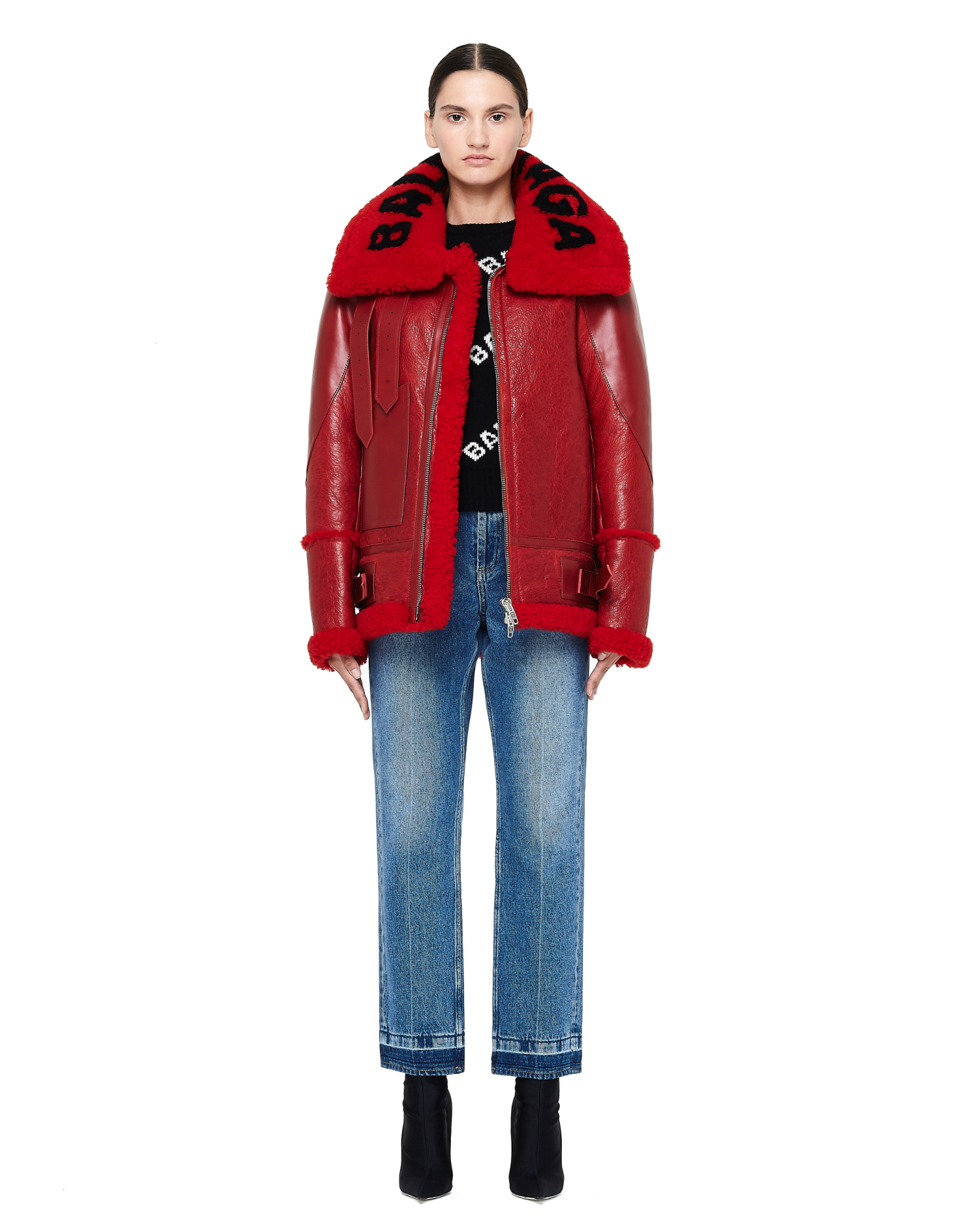 Balenciaga The Bombardier Leather and Shearling Jacket