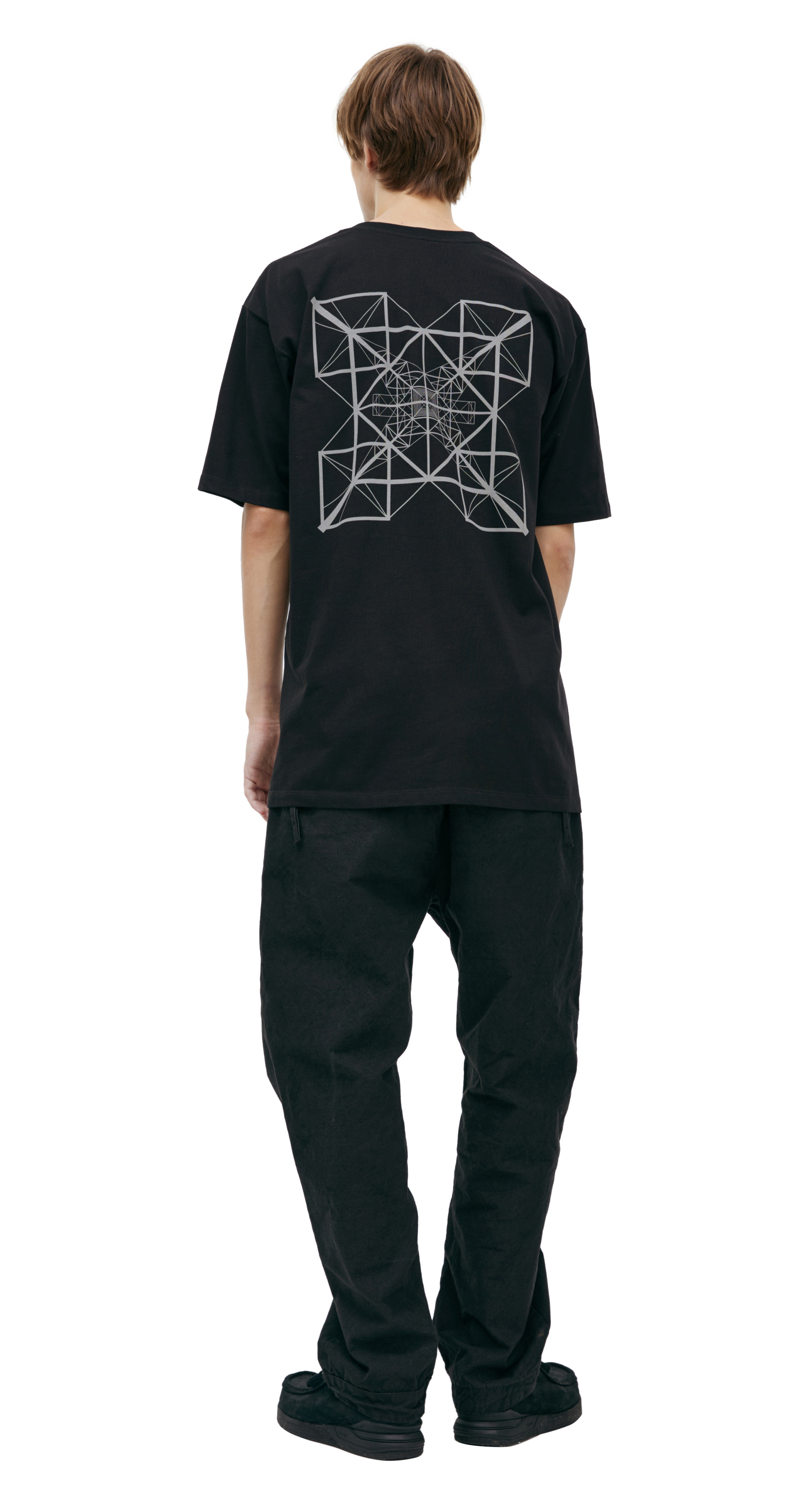 PLANIMETRY Black T-shirt with patch