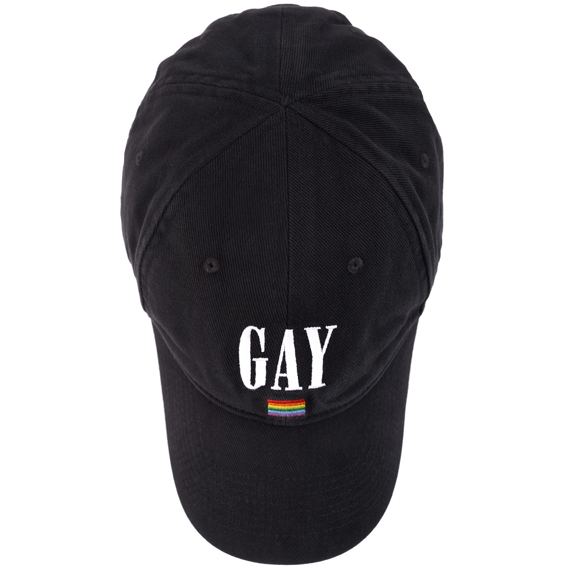 Balenciaga Black Embroidered GAY Cap