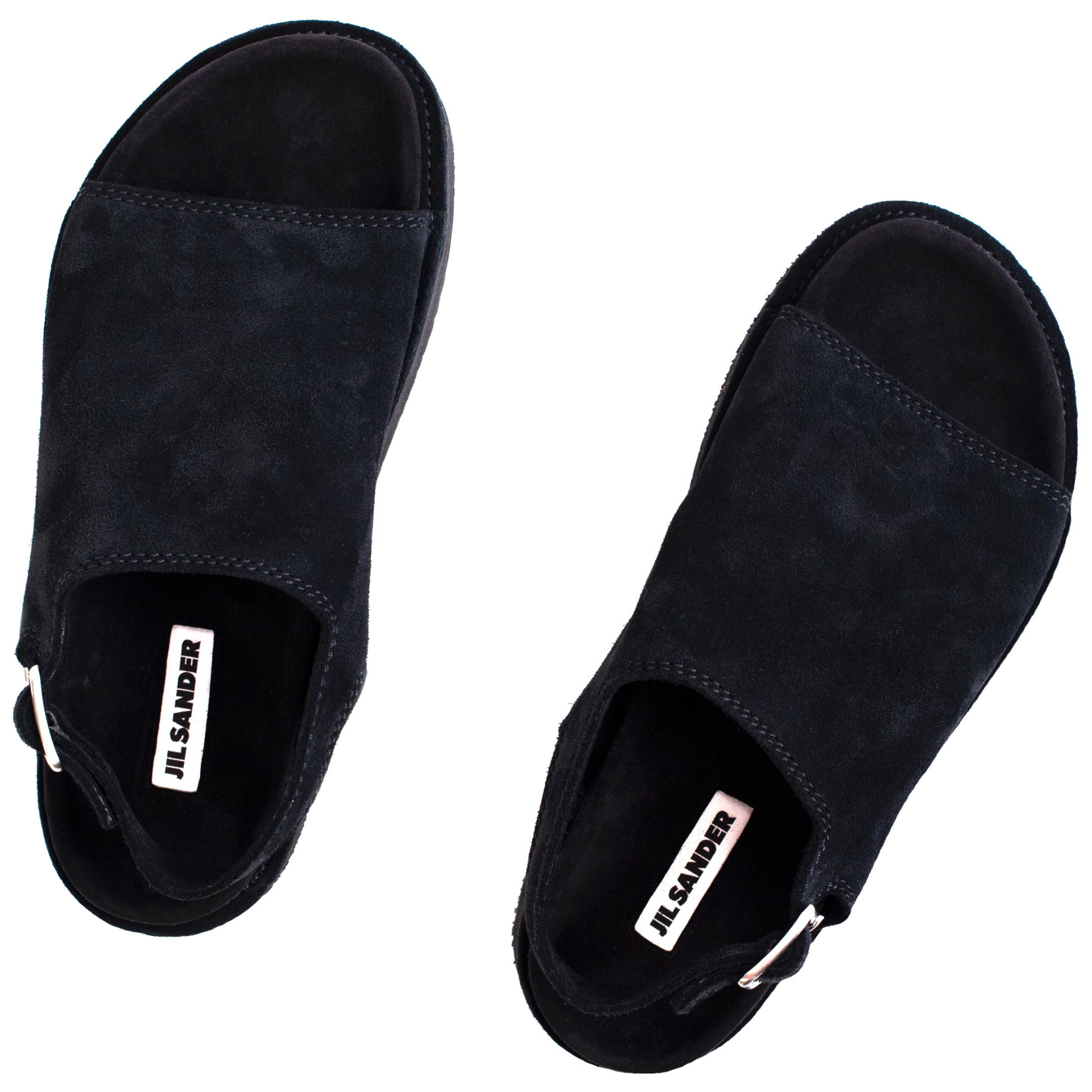 Jil Sander Black Suede Sandals