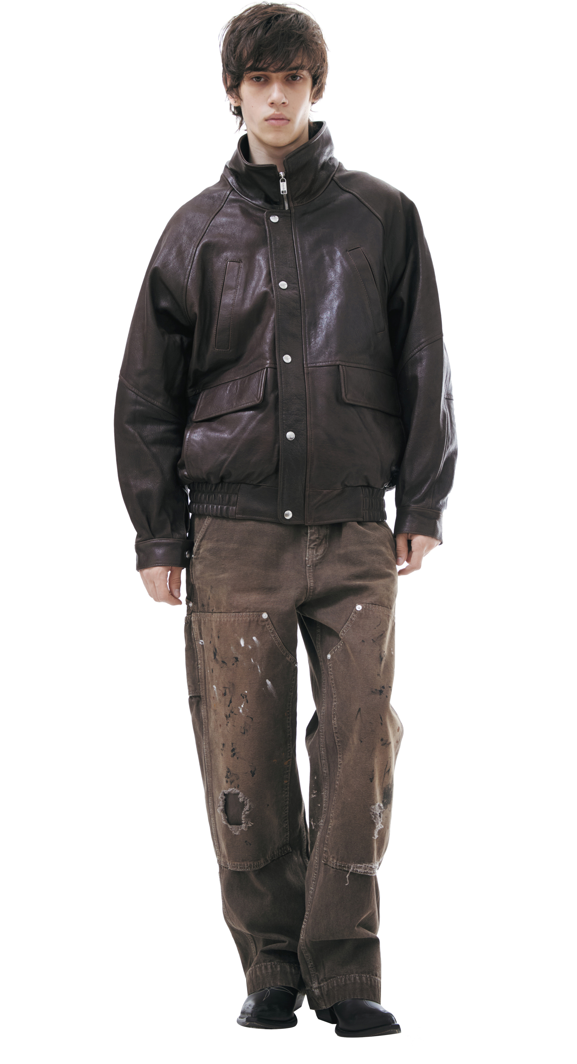 Enfants Riches Déprimés Leather jacket with a zipper