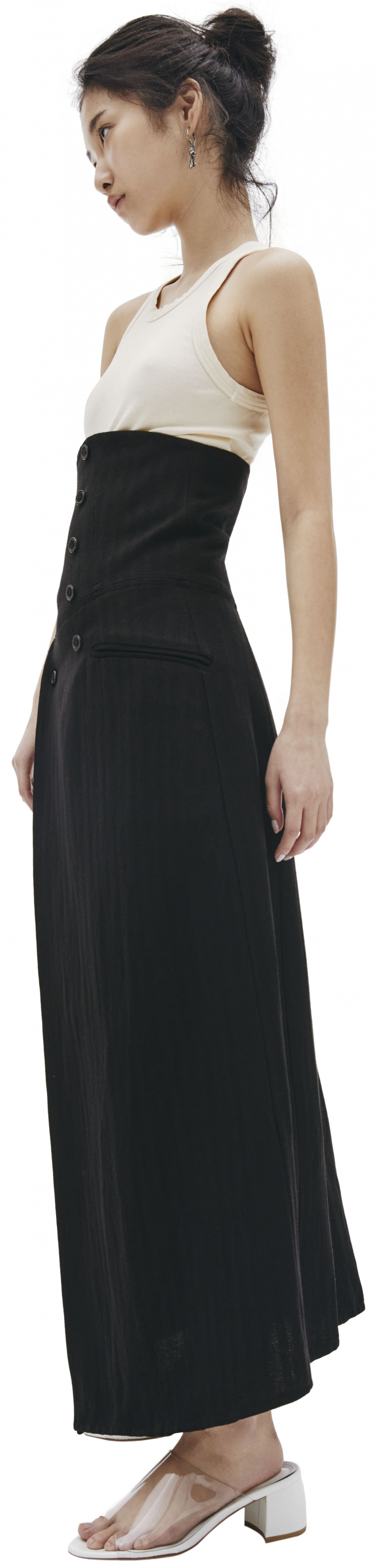 Ann Demeulemeester Oberon Striped Wool Convertible Skirt