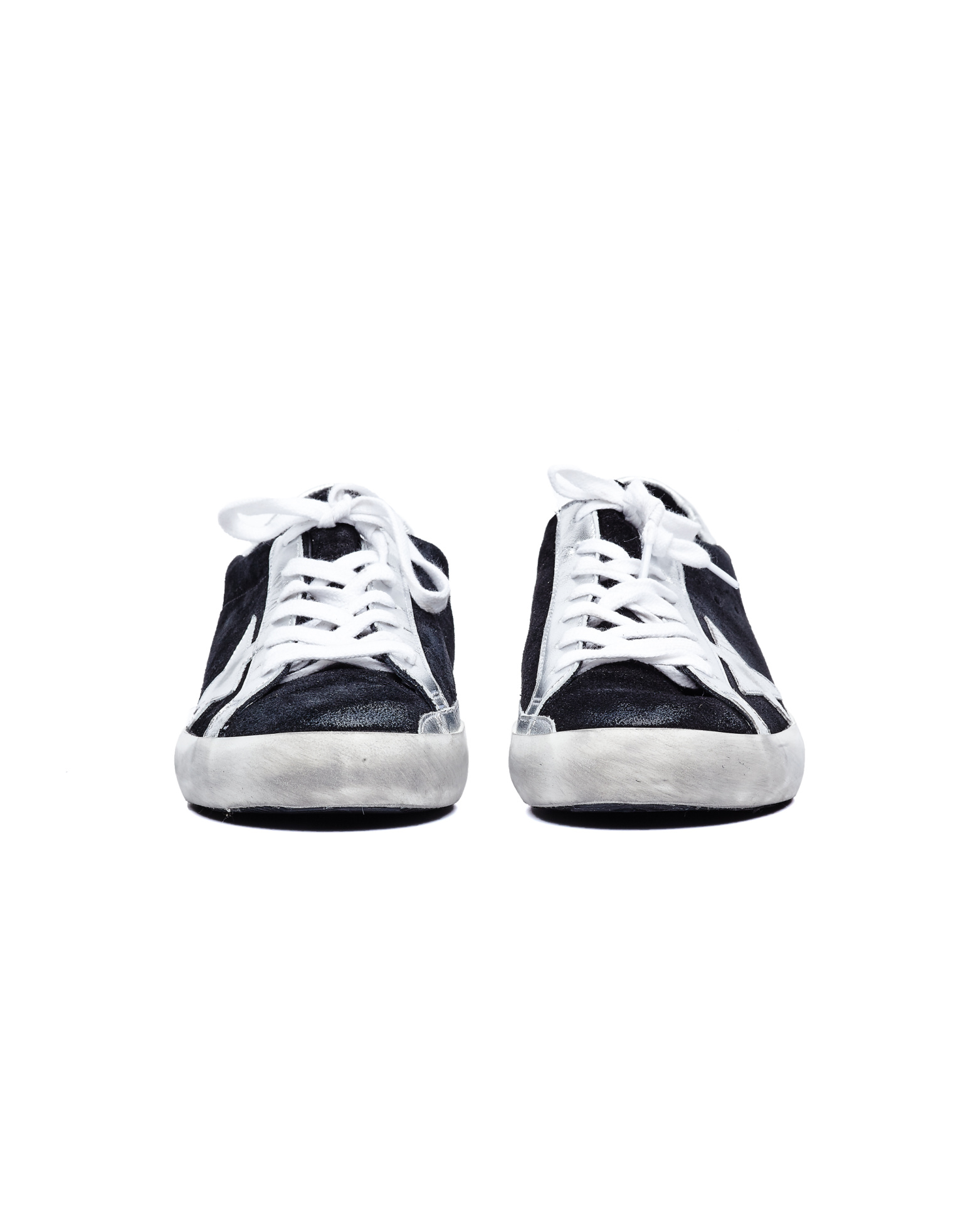 Golden Goose Black & Silver Superstar Sneakers