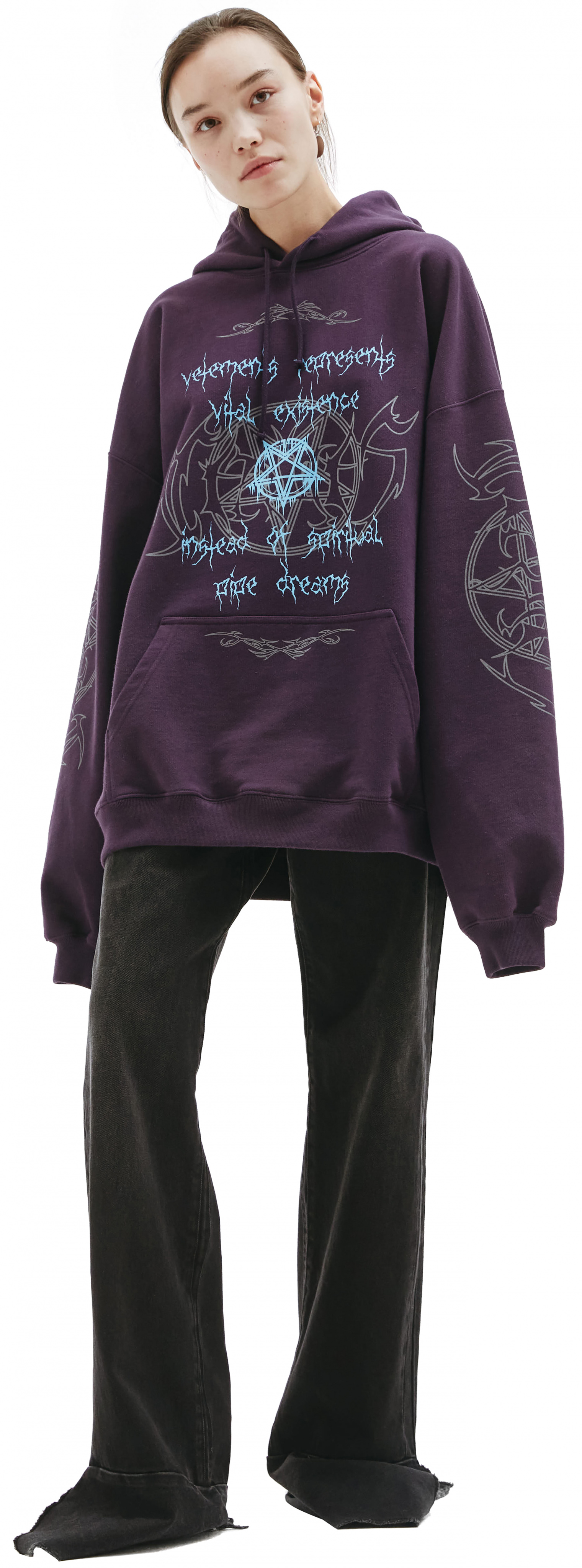 VETEMENTS Purple printed hoodie