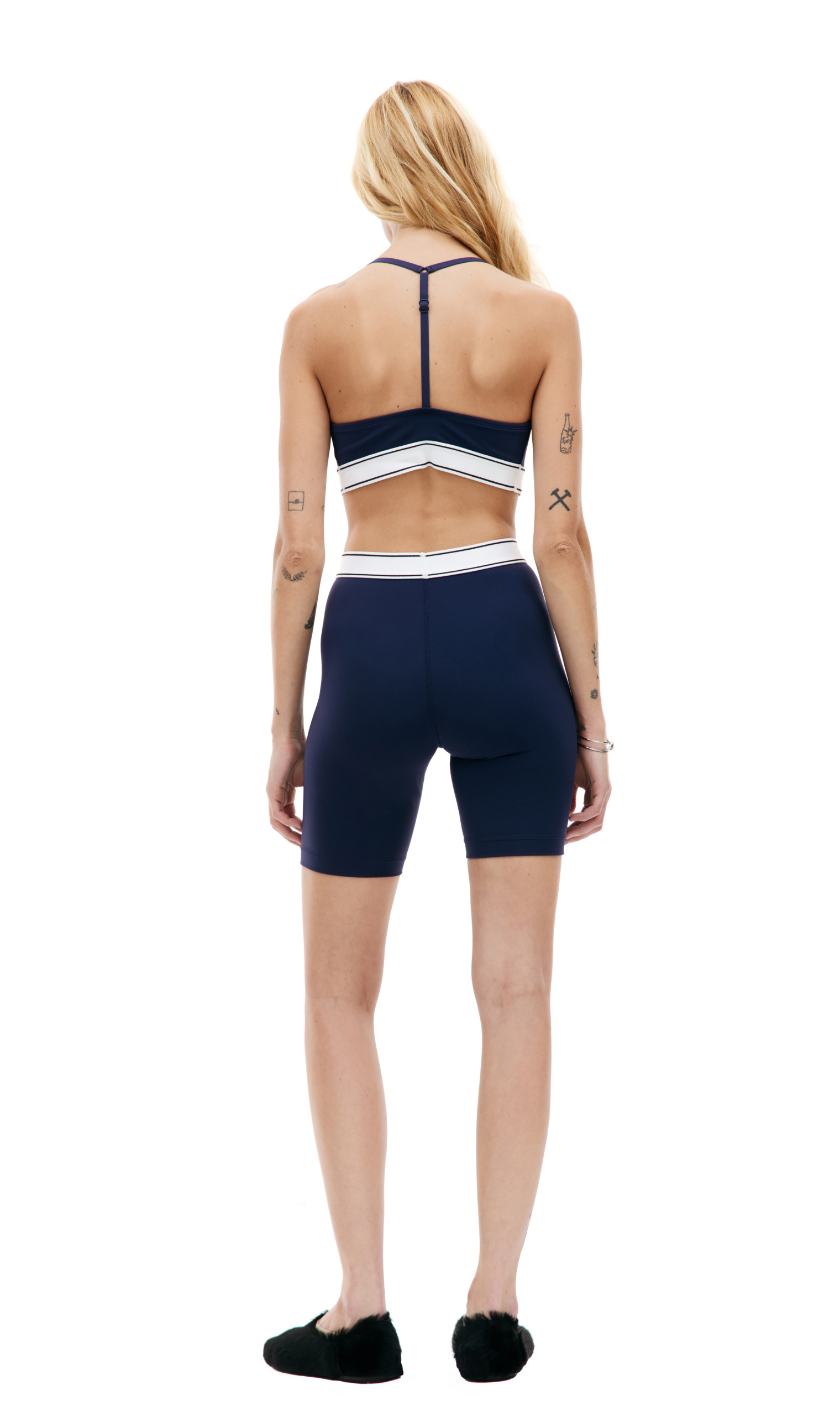 SPORTY & RICH Serif logo biker short