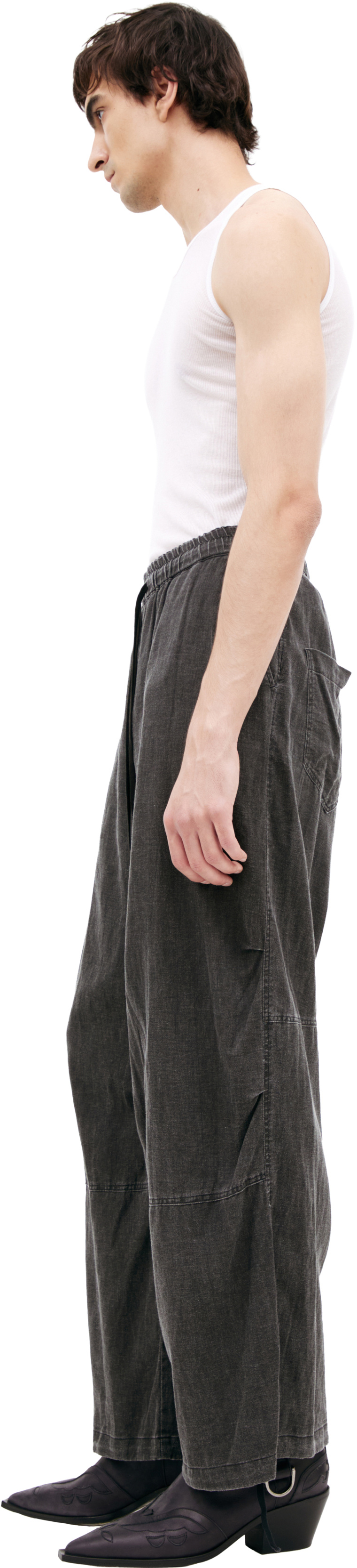 The Viridi-Anne Grey drawstring trousers