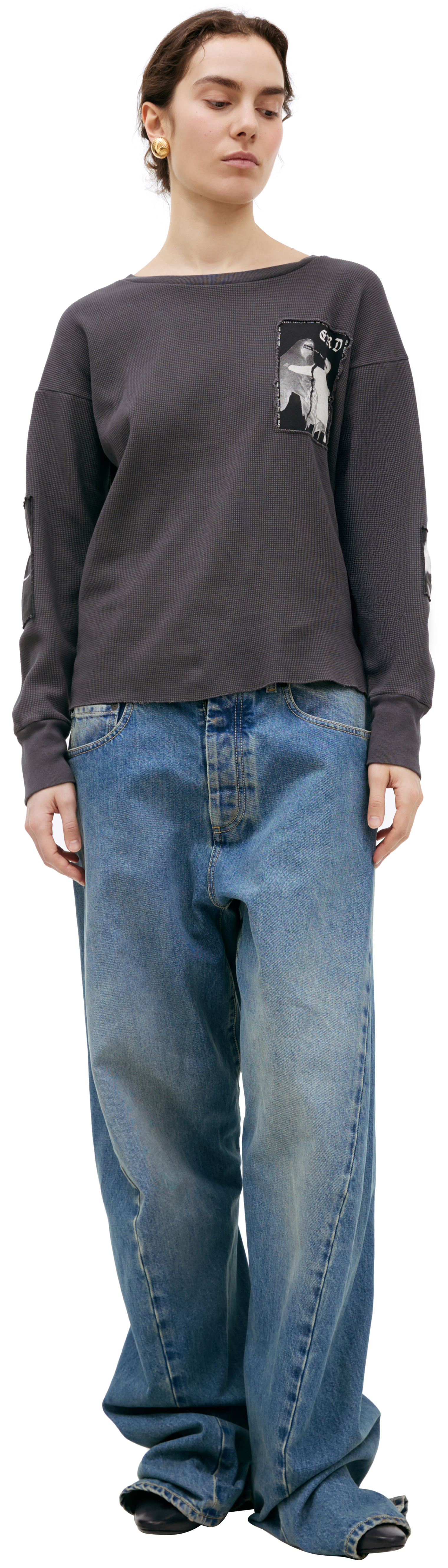 Enfants Riches Deprimes Grey longsleeve with patches