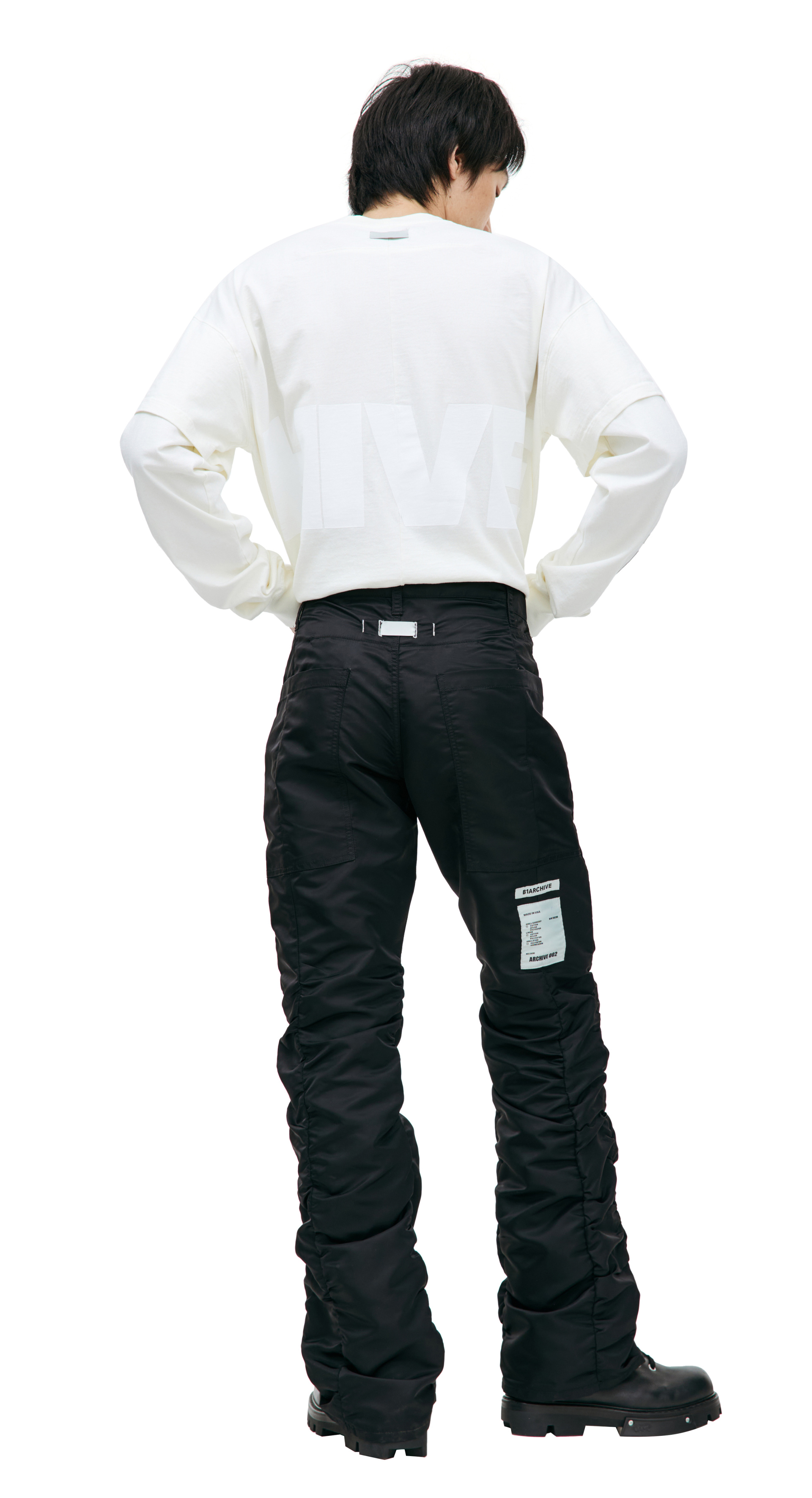 B1ARCHIVE Black nylon trousers