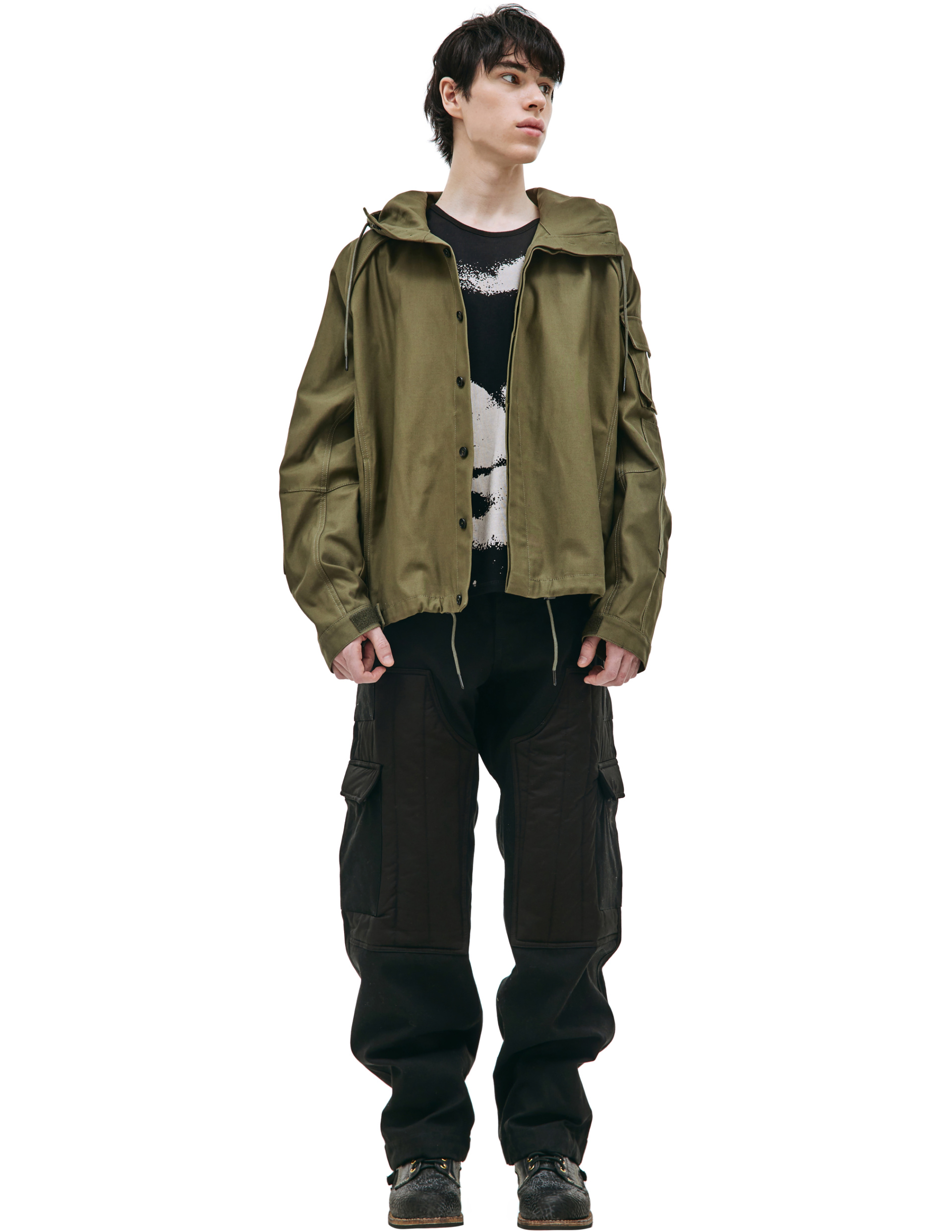 Juun.J Drawstring hooded jacket