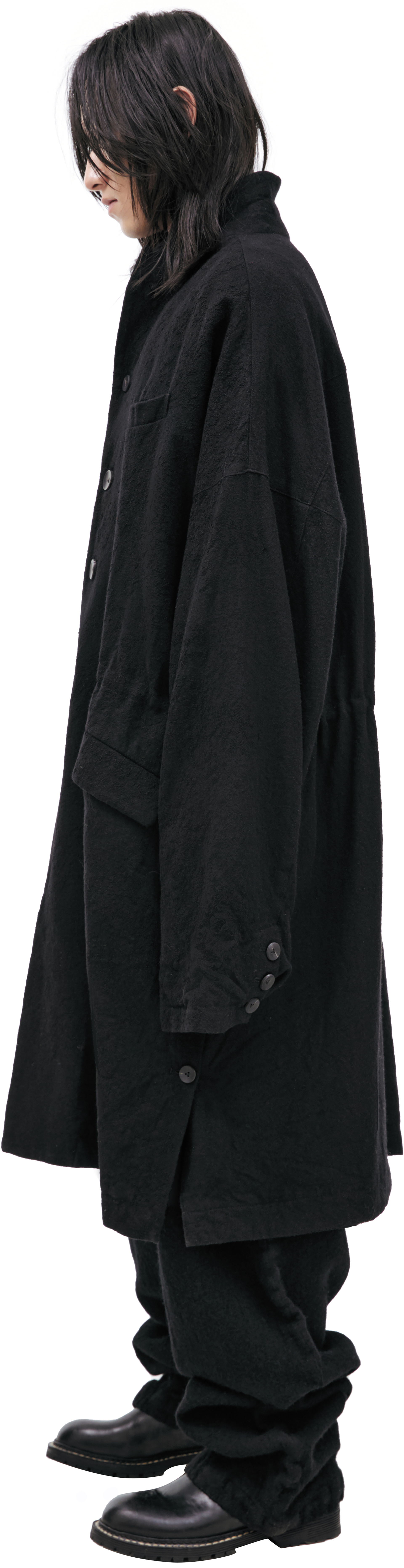 The Viridi-Anne Wool coat with buttons