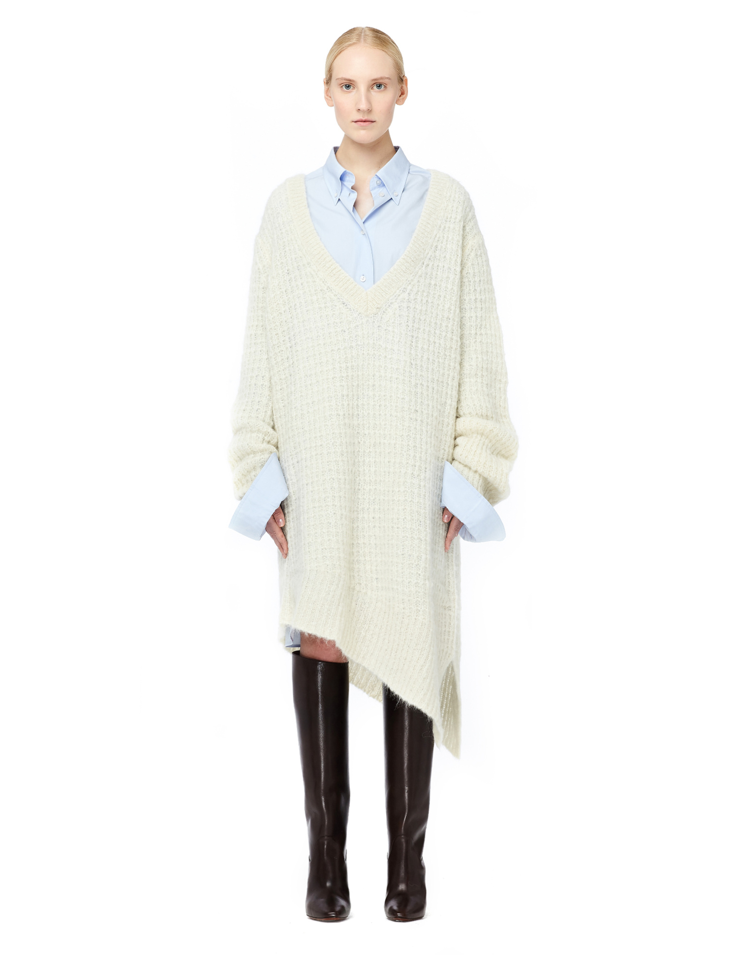 Ann Demeulemeester Асимметричное платье-свитер oversize