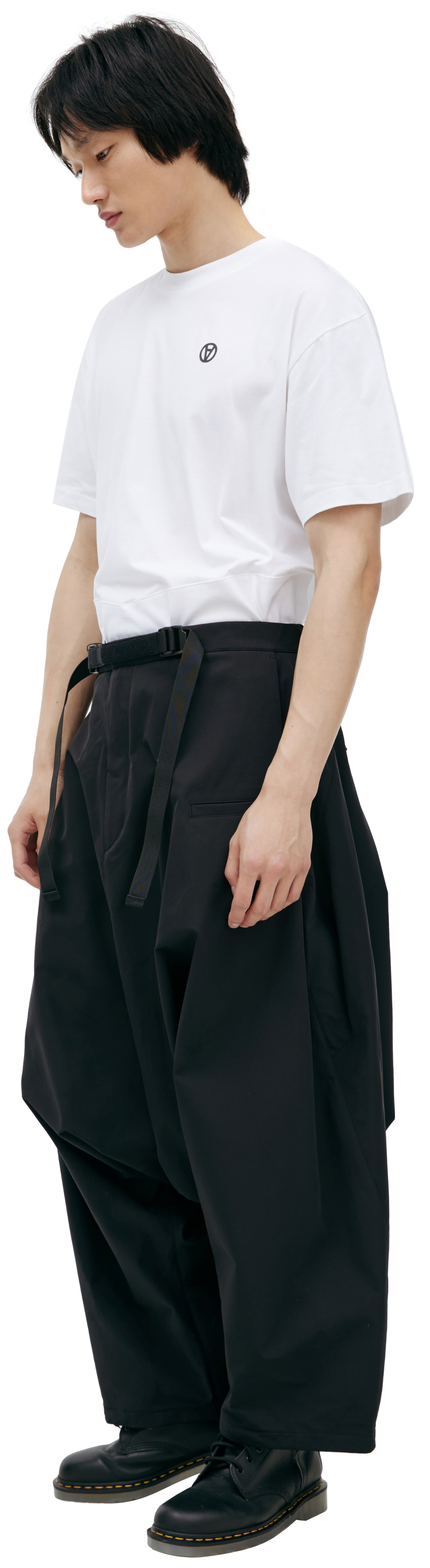 Acronym Wide belted trousers