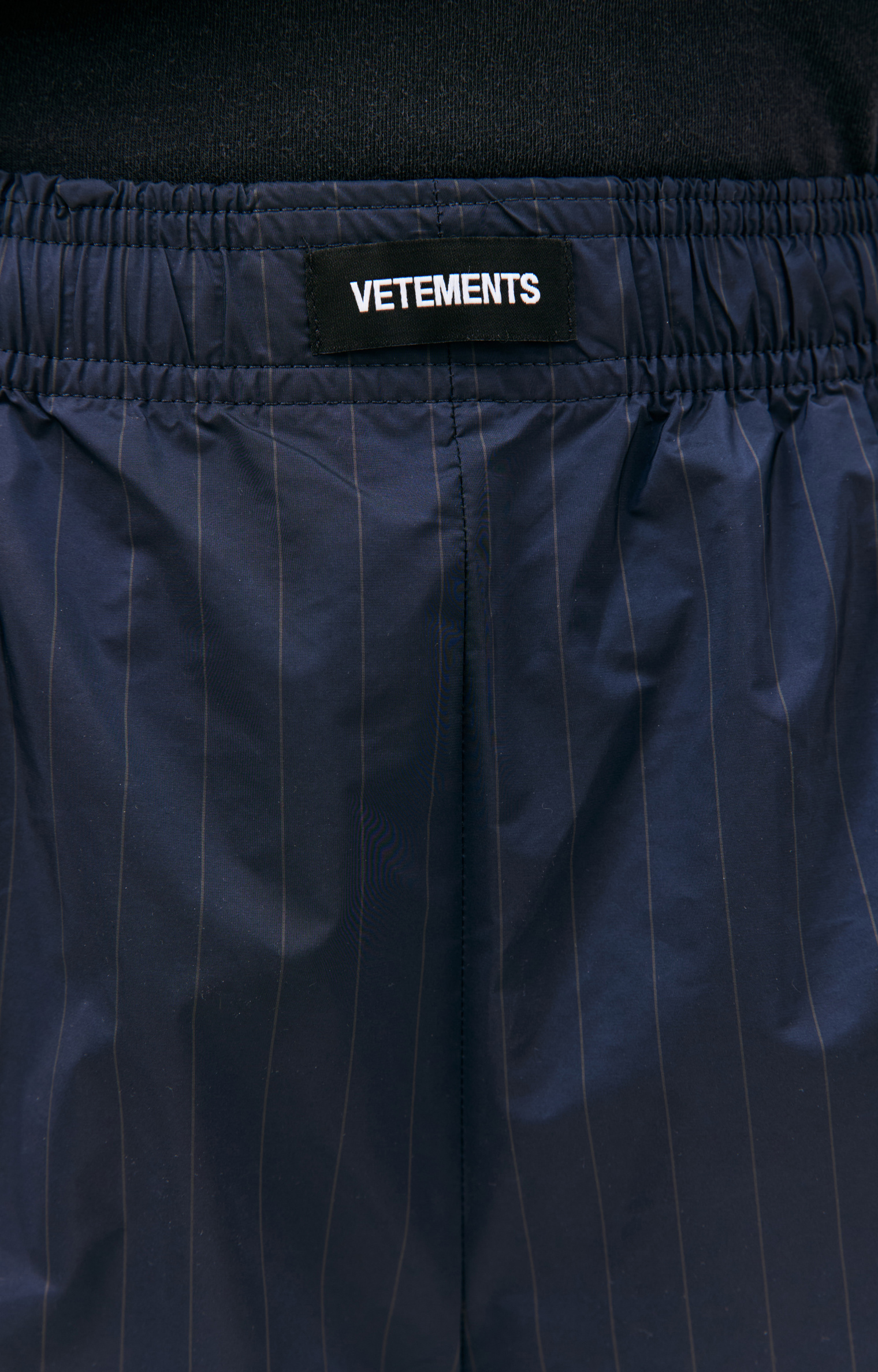 VETEMENTS Navy blue striped shorts