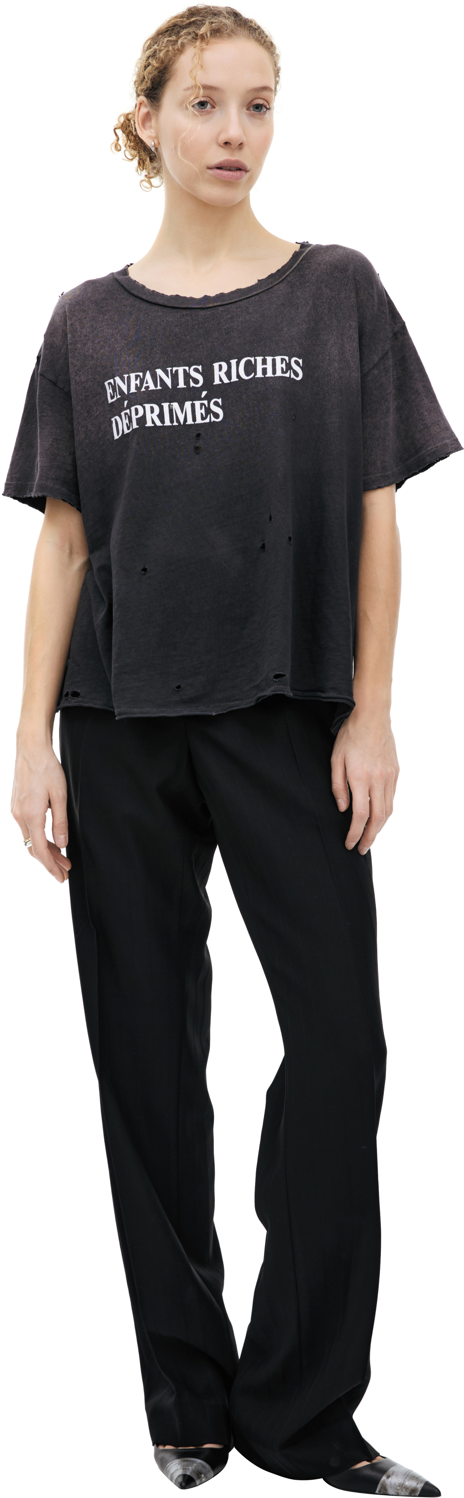 Buy Enfants Riches Déprimés women black logo t-shirt for $985 