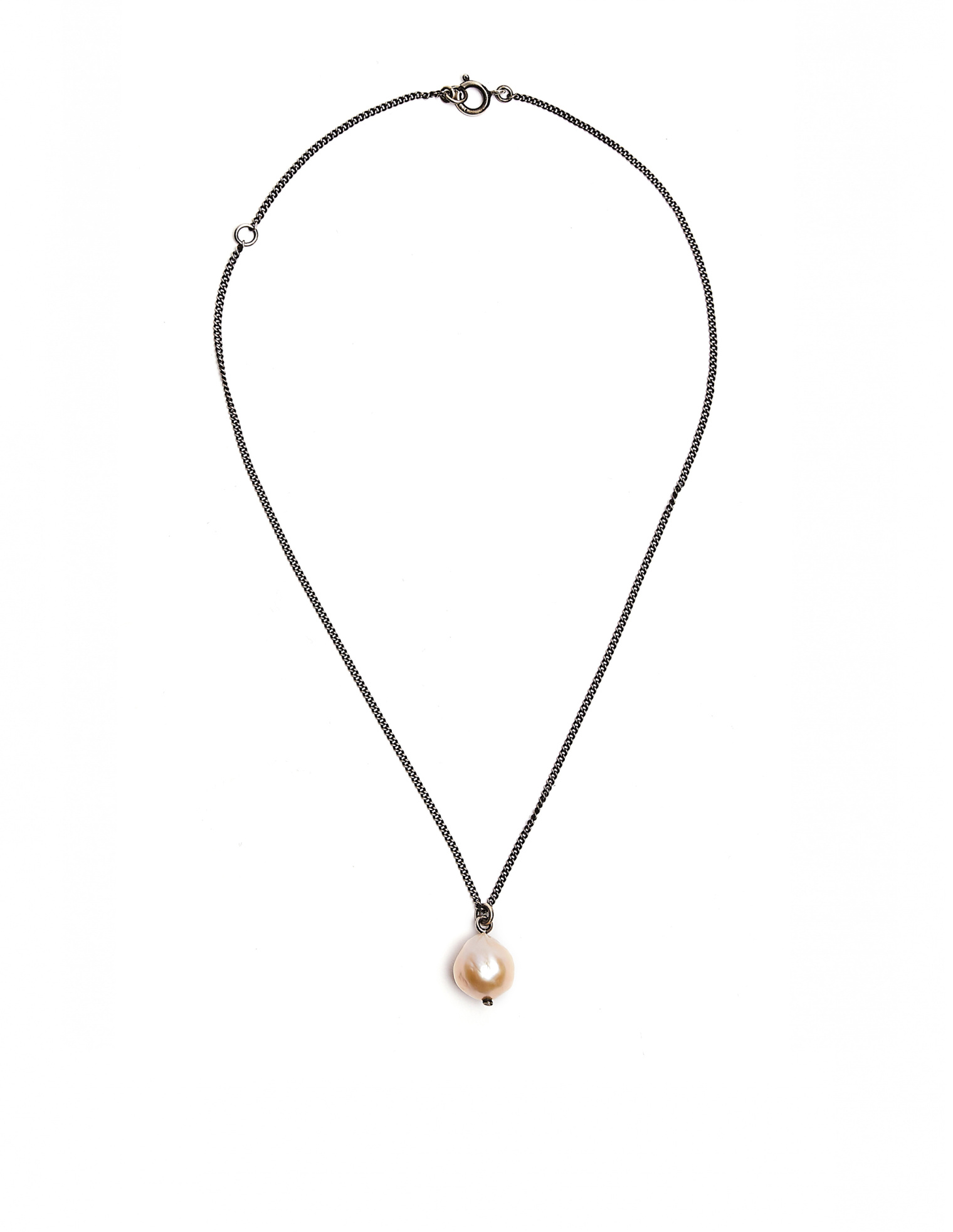 Ann Demeulemeester Серебряная цепочка с жемчужиной