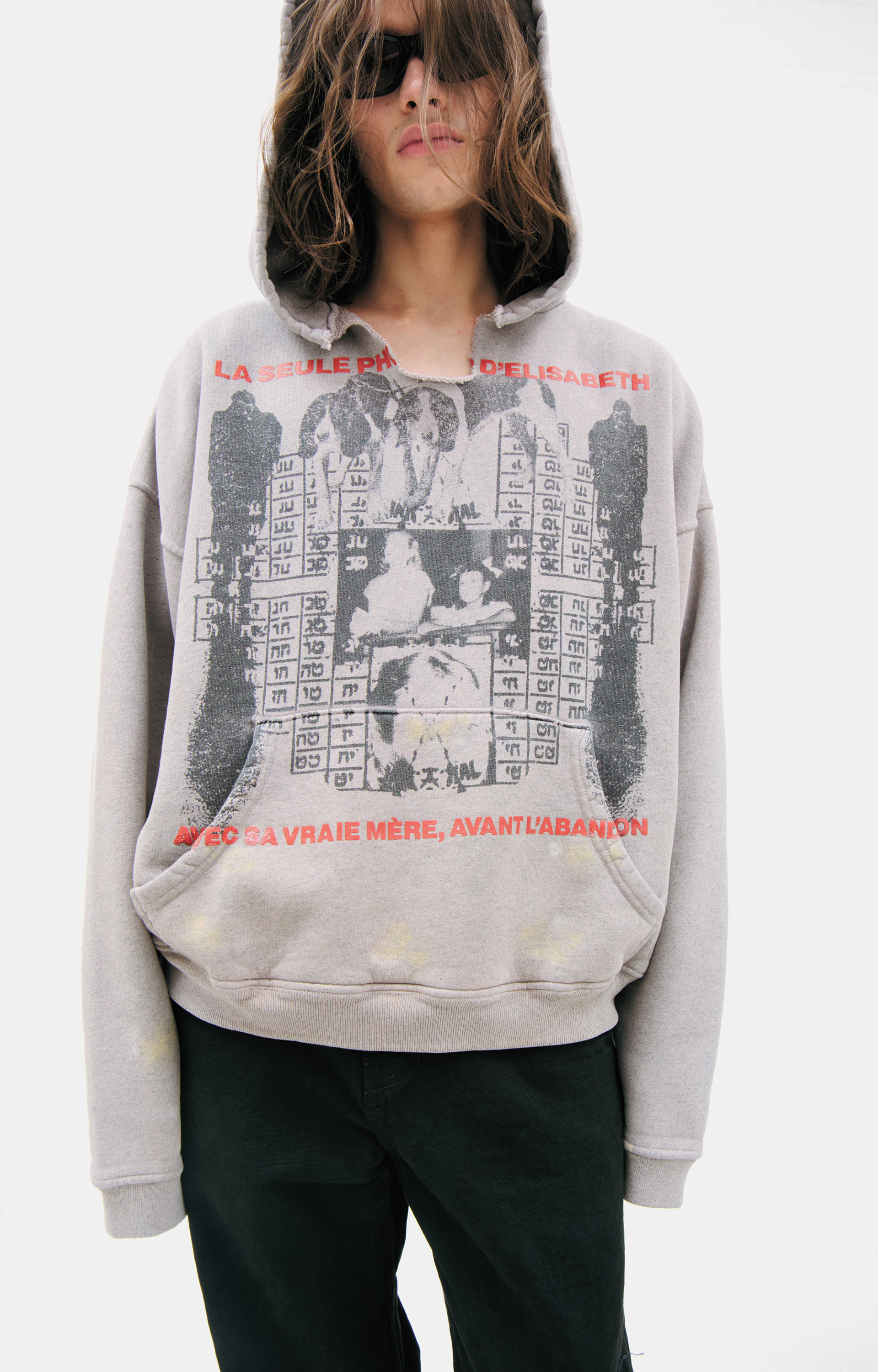 Enfants Riches Déprimés Grey hoodie with a print