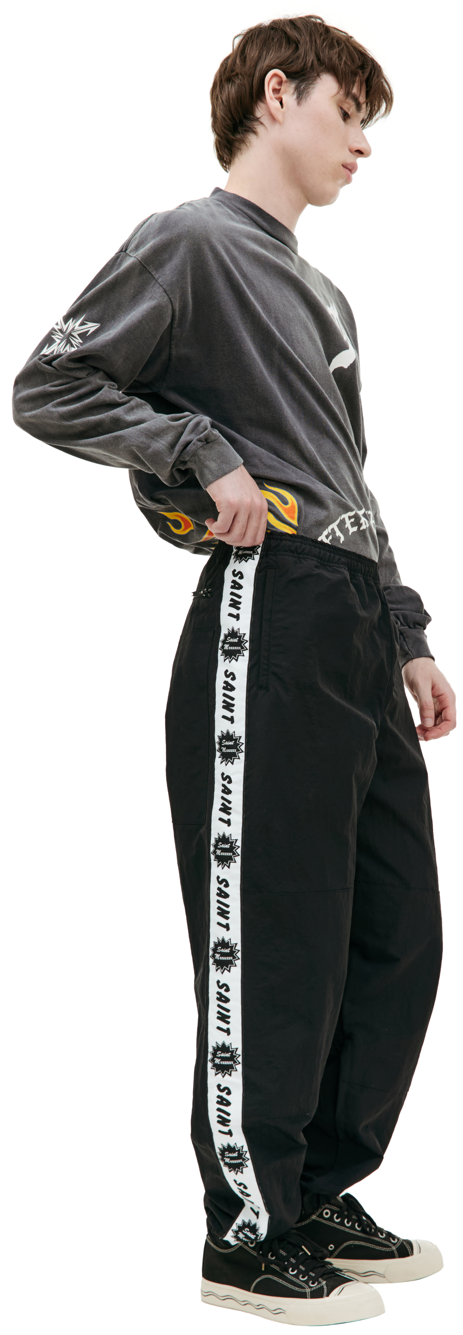 Saint Mxxxxxx Side tape track trousers