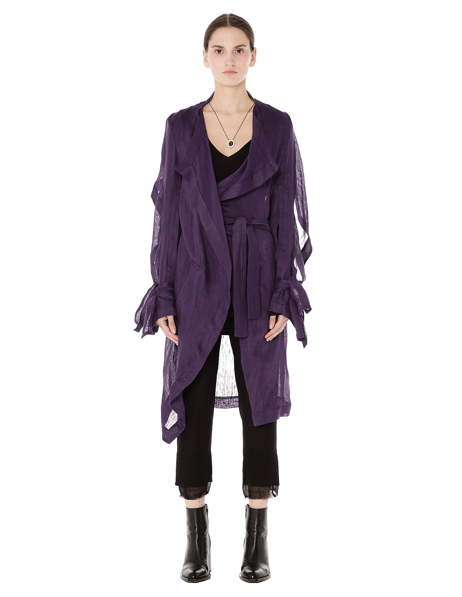 Ann Demeulemeester Linen trenchcoat