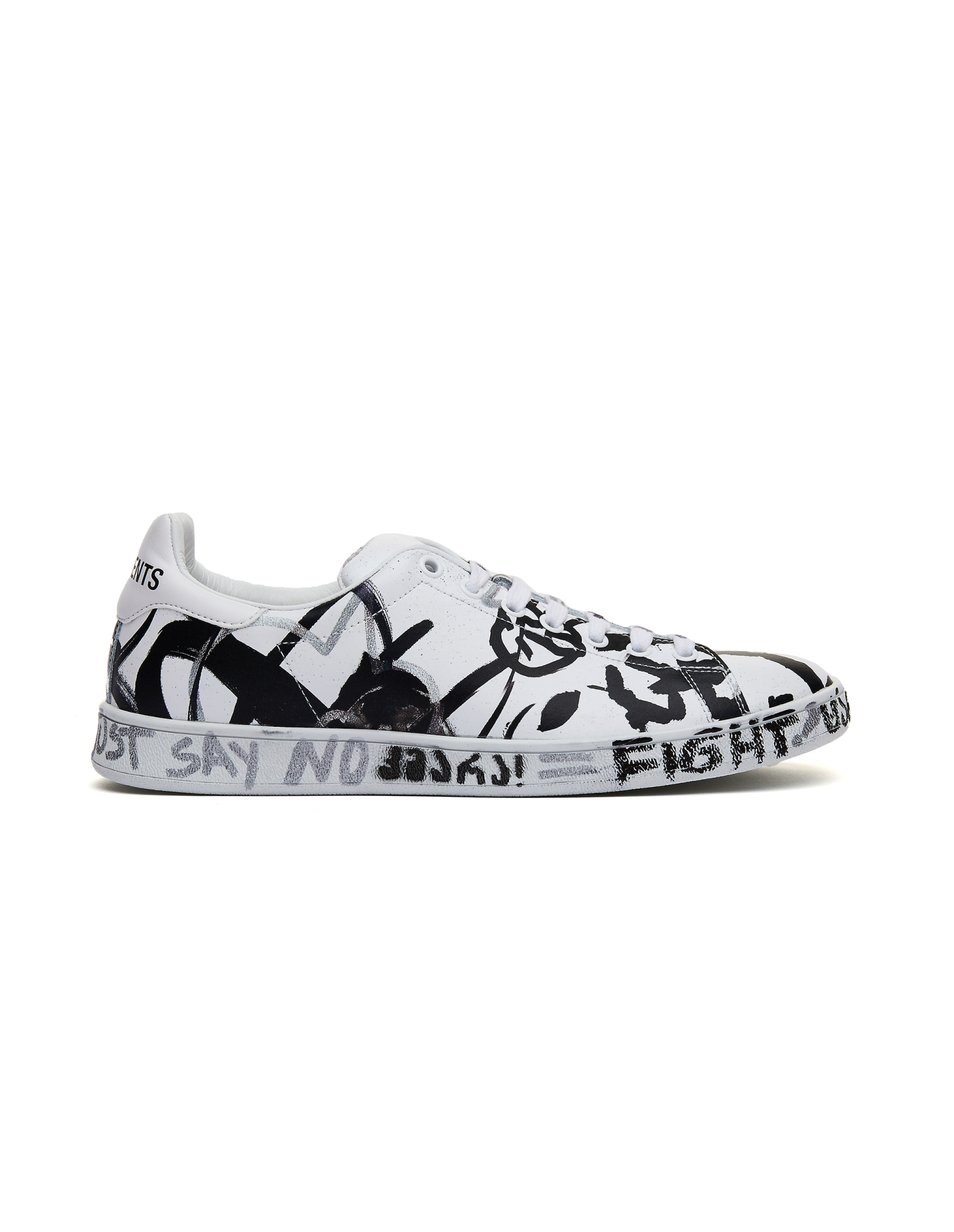 VETEMENTS Graffiti White Leather Sneakers