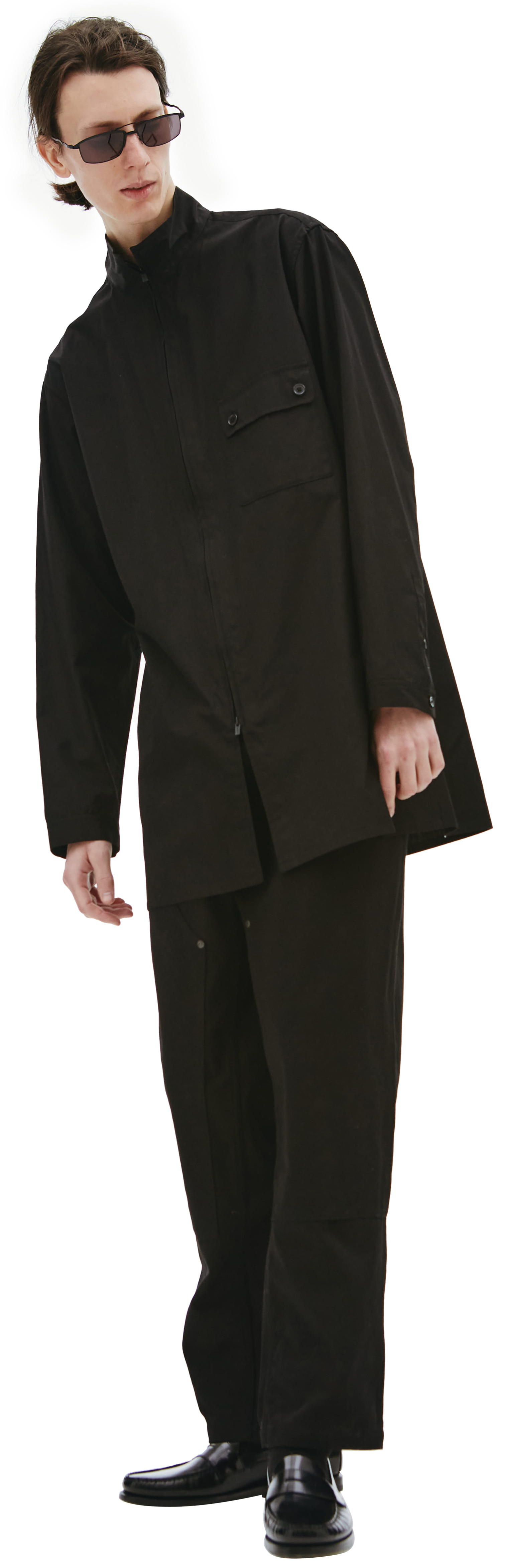 Yohji Yamamoto Black zip open shirt