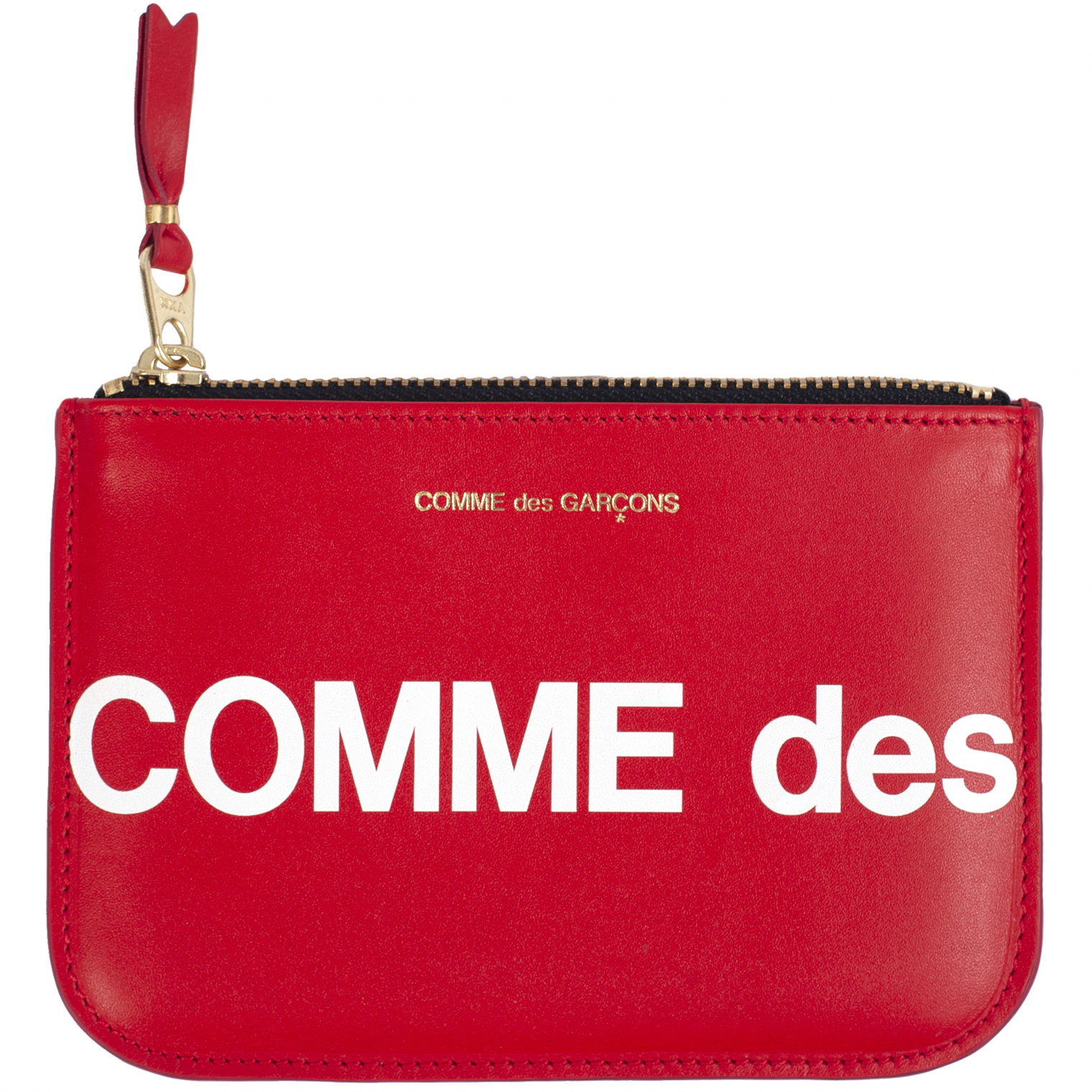 Comme des Garcons Wallets Red Leather Logo Wallet