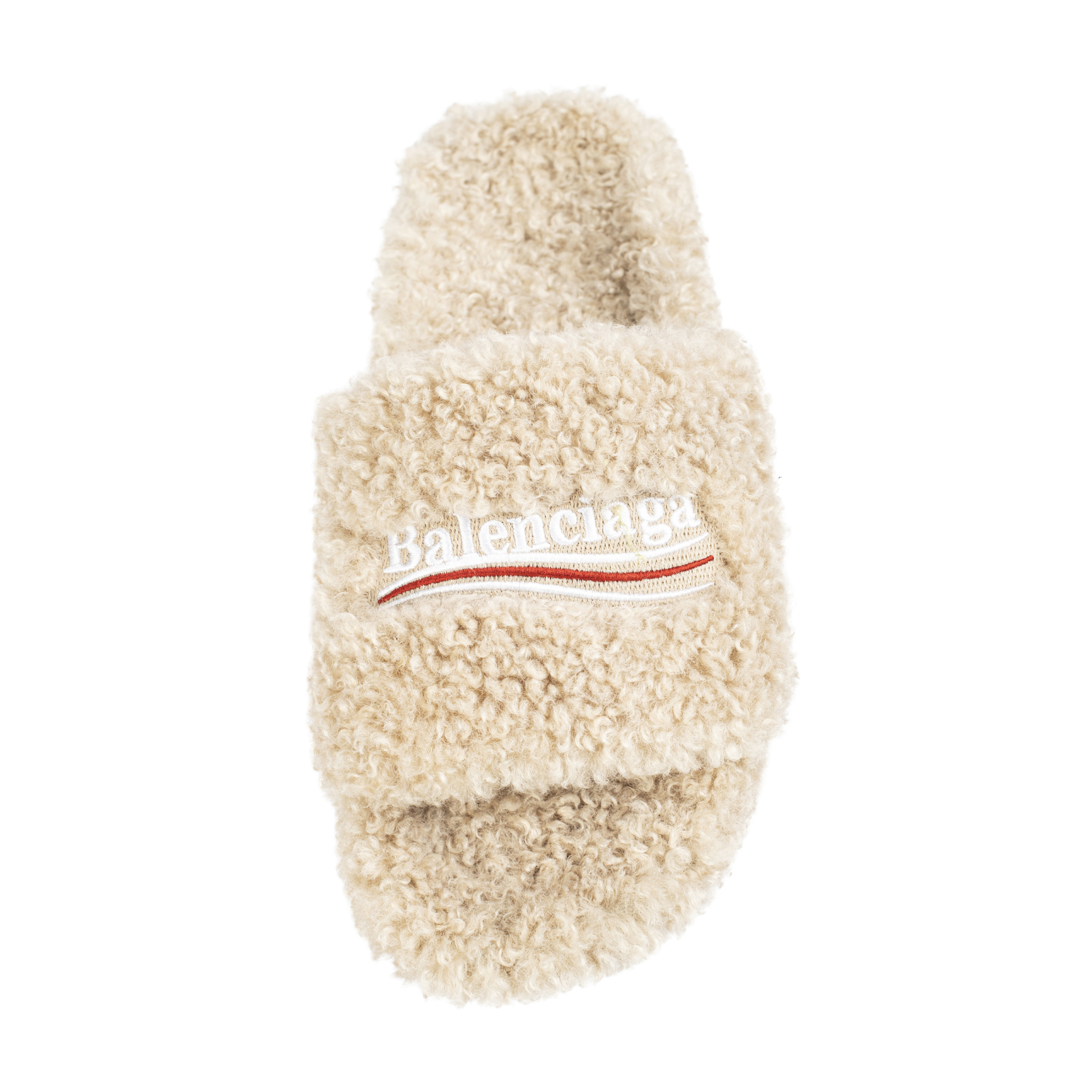 Balenciaga Beige Furry slippers