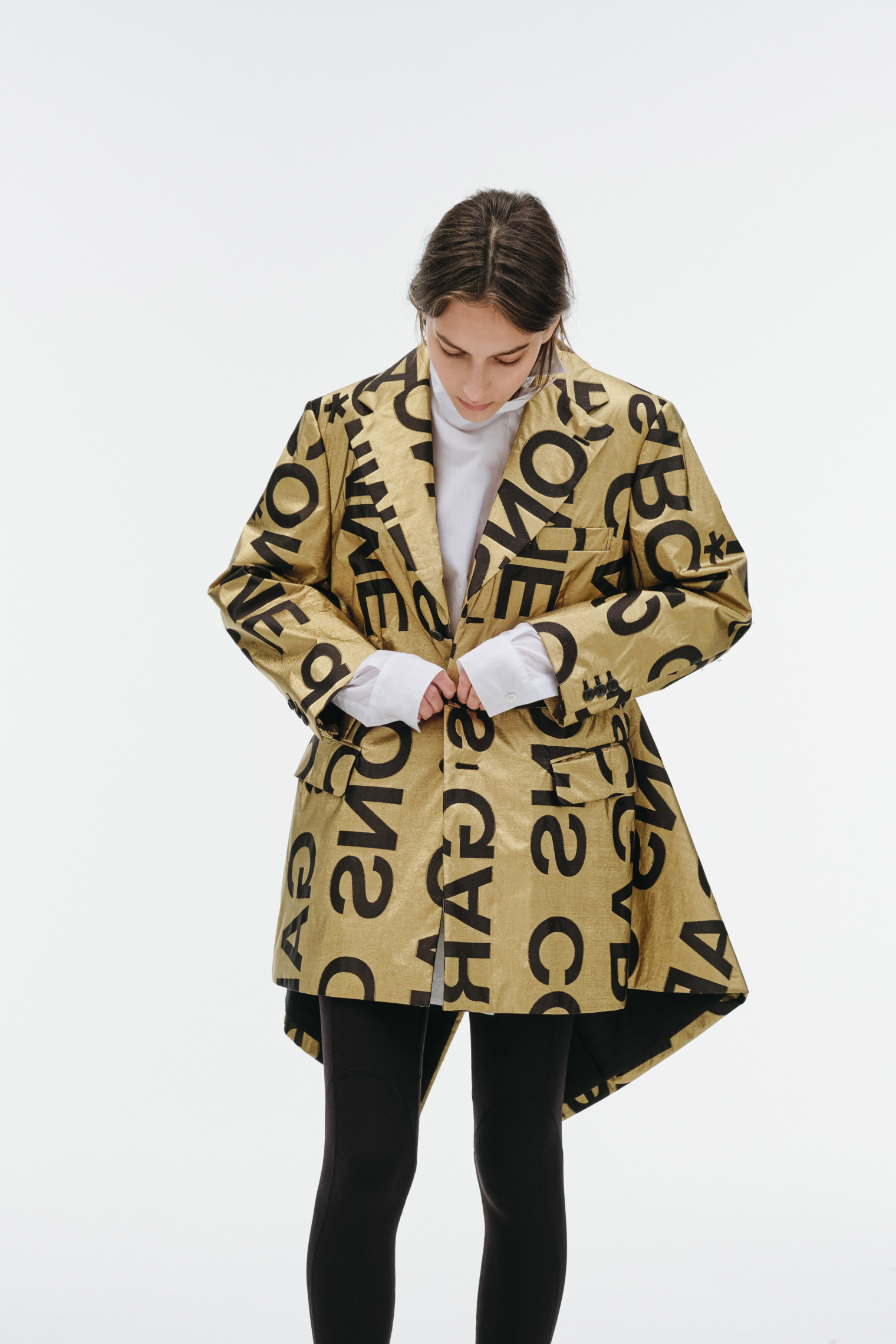 Comme des Garcons Golden Jacquard Logo Jacket