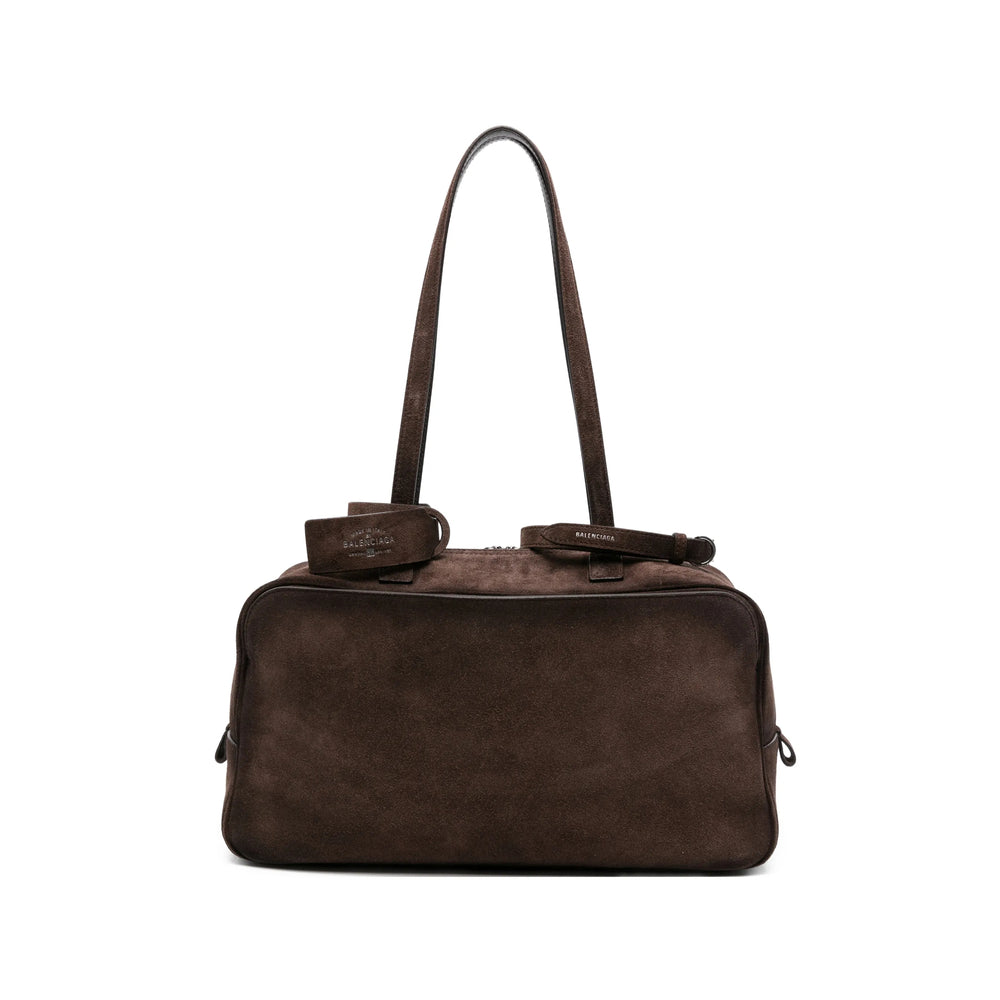 Balenciaga SUEDE CARRIE BOWLING BAG
