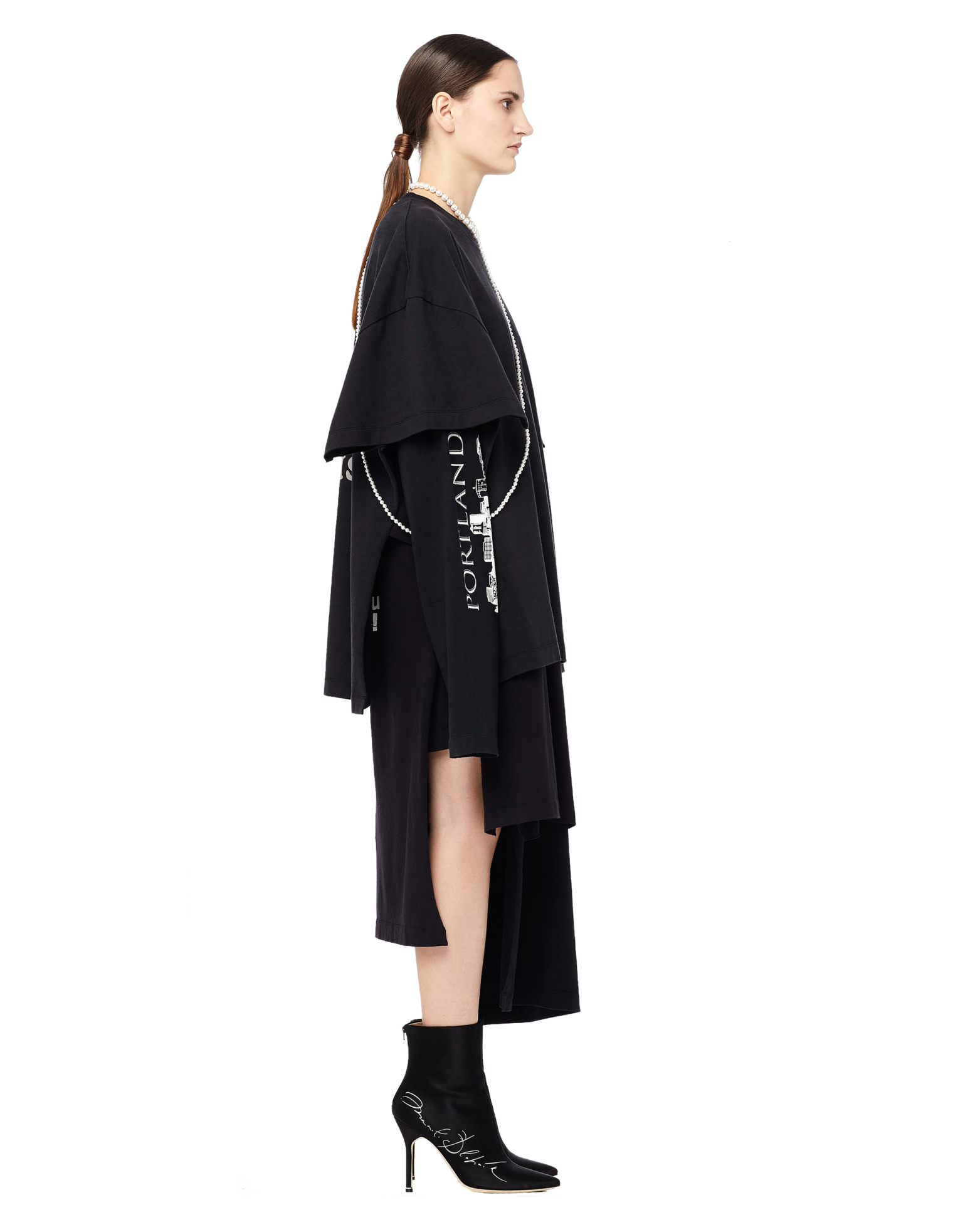 VETEMENTS Printed Cotton Layered T-shirt Dress