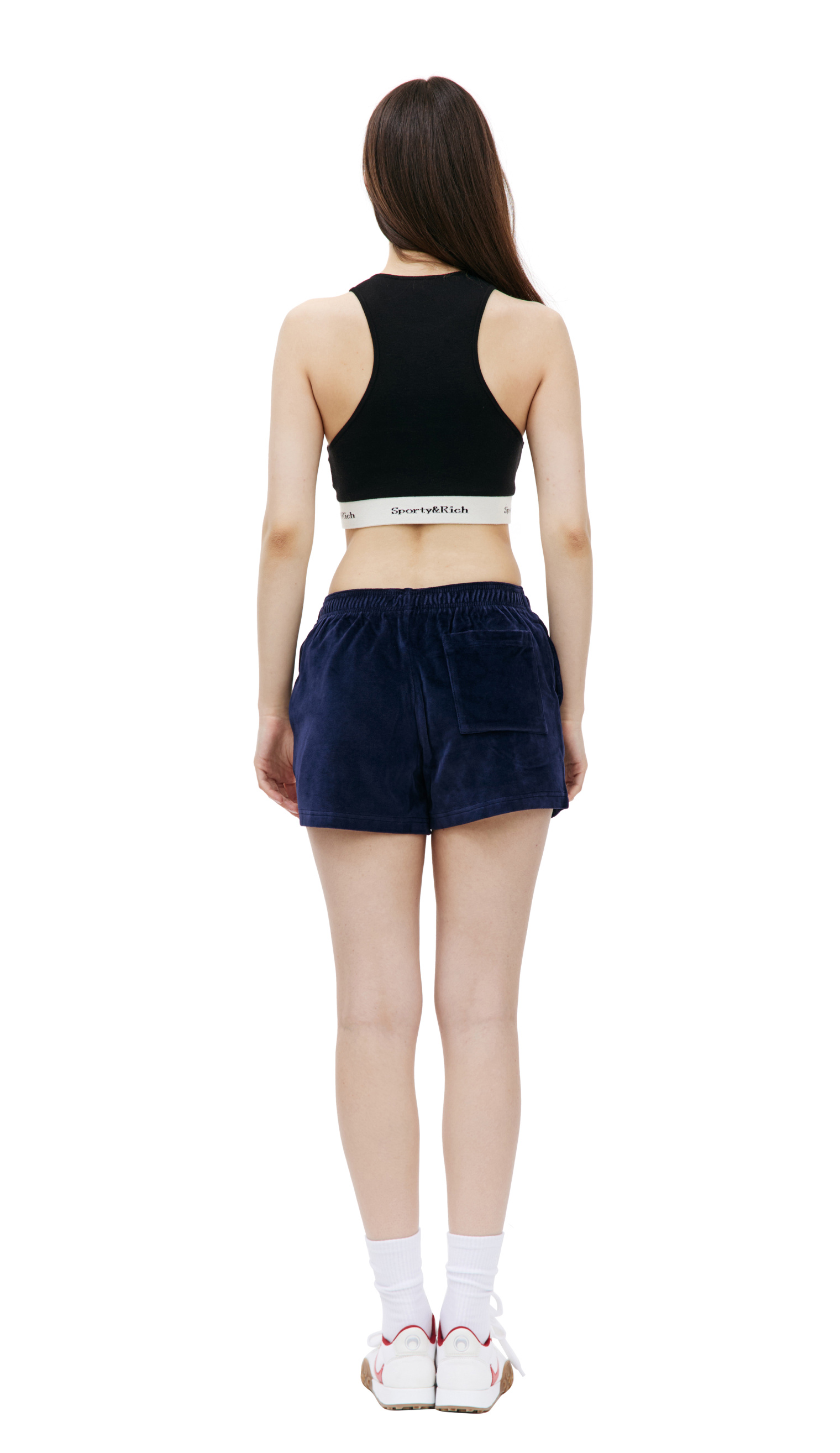 SPORTY & RICH SRC velour shorts