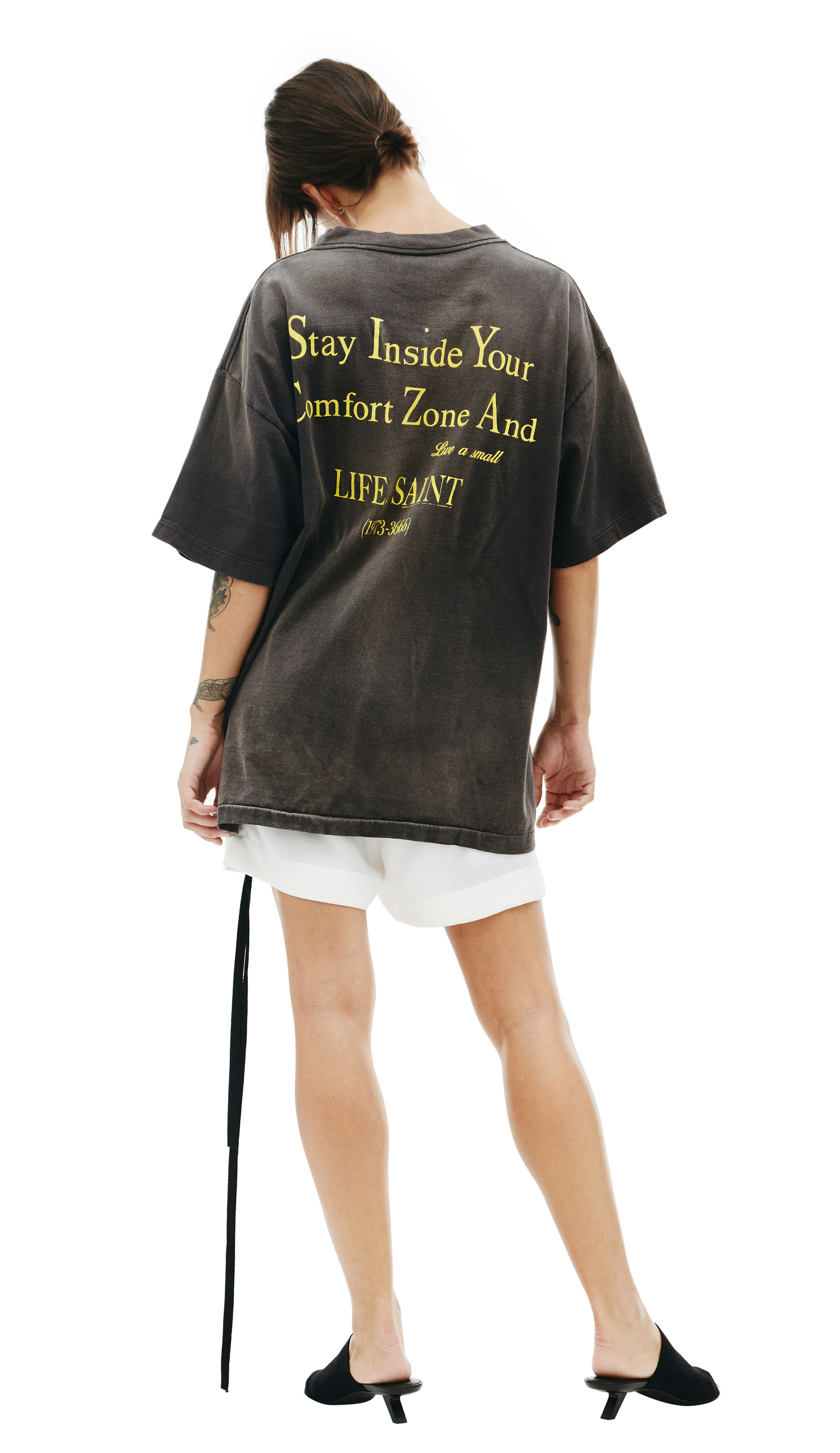 Saint Michael Never be alone printed t-shirt