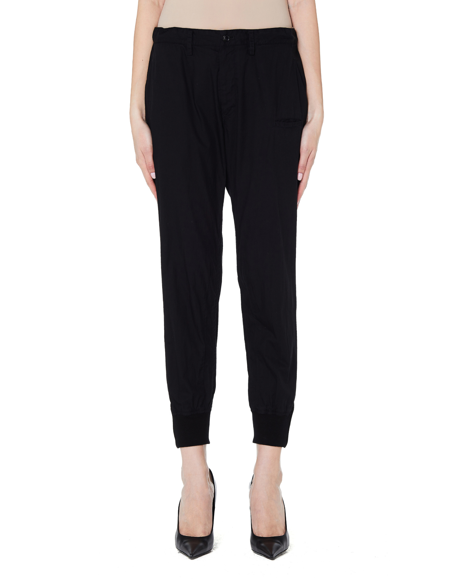 Y\'s Black Cotton Trousers