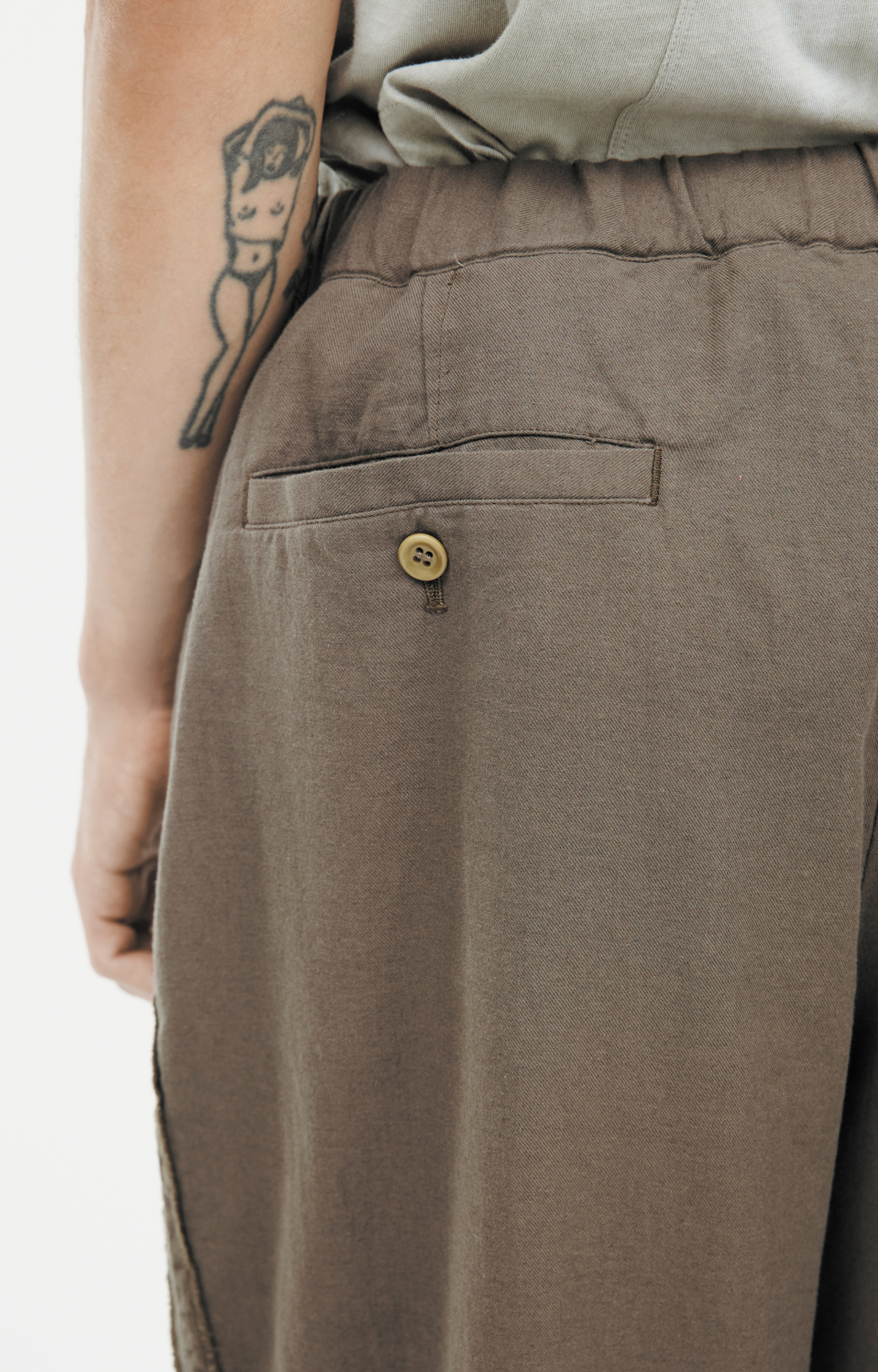 Undercover Brown trousers with an elastic waistband