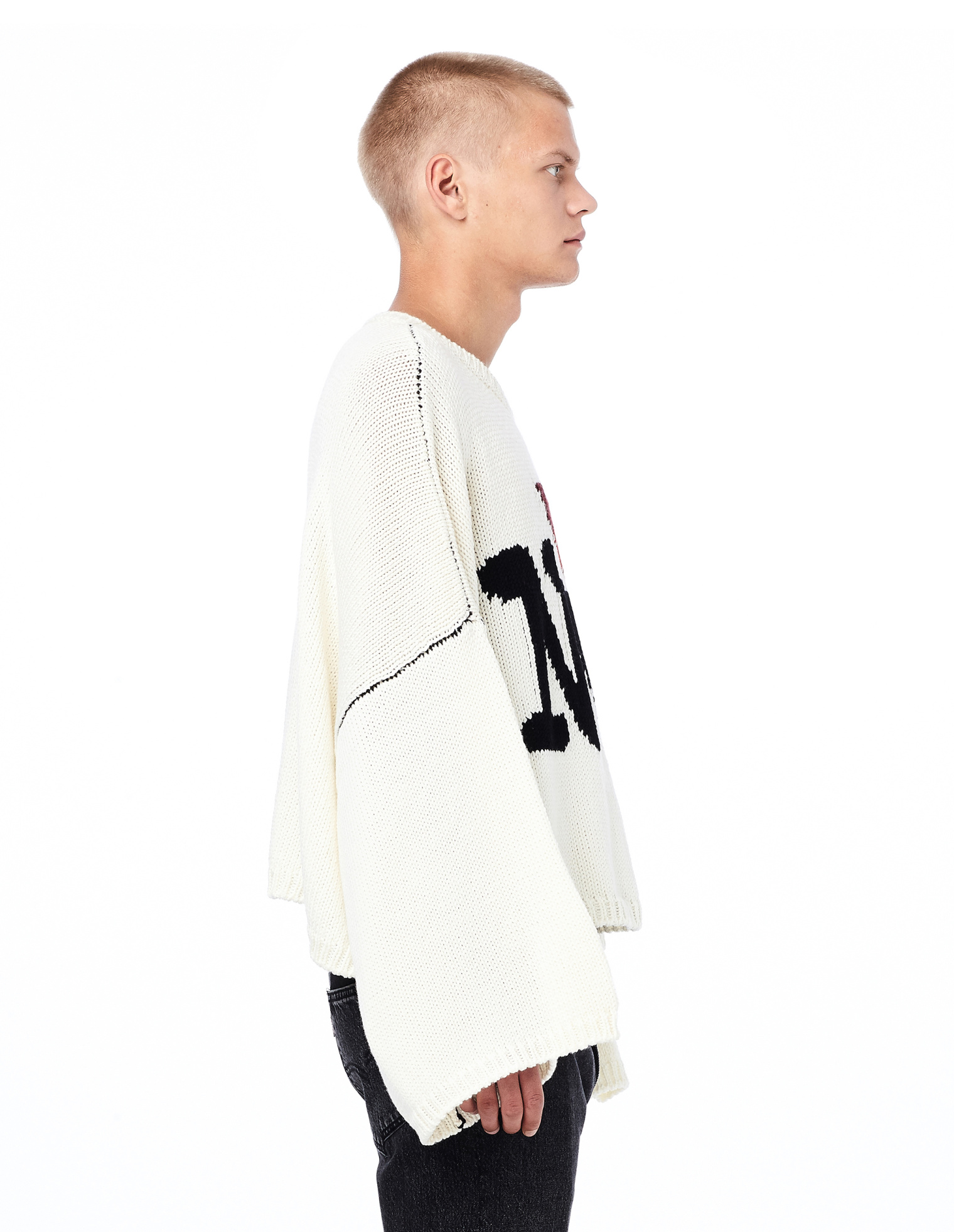 Raf Simons I <3 NY Oversized Intarsia Wool Sweater