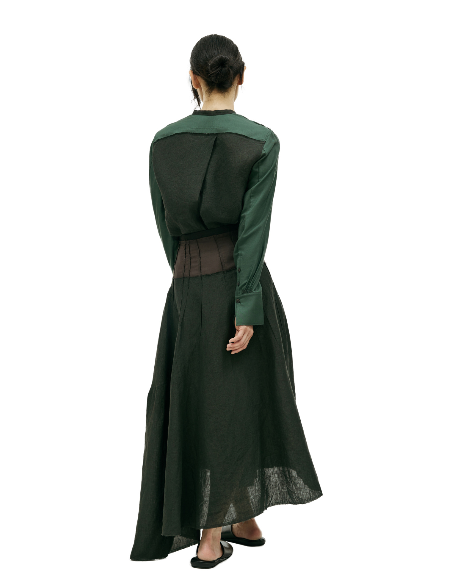 Ziggy Chen Linen asymmetric skirt