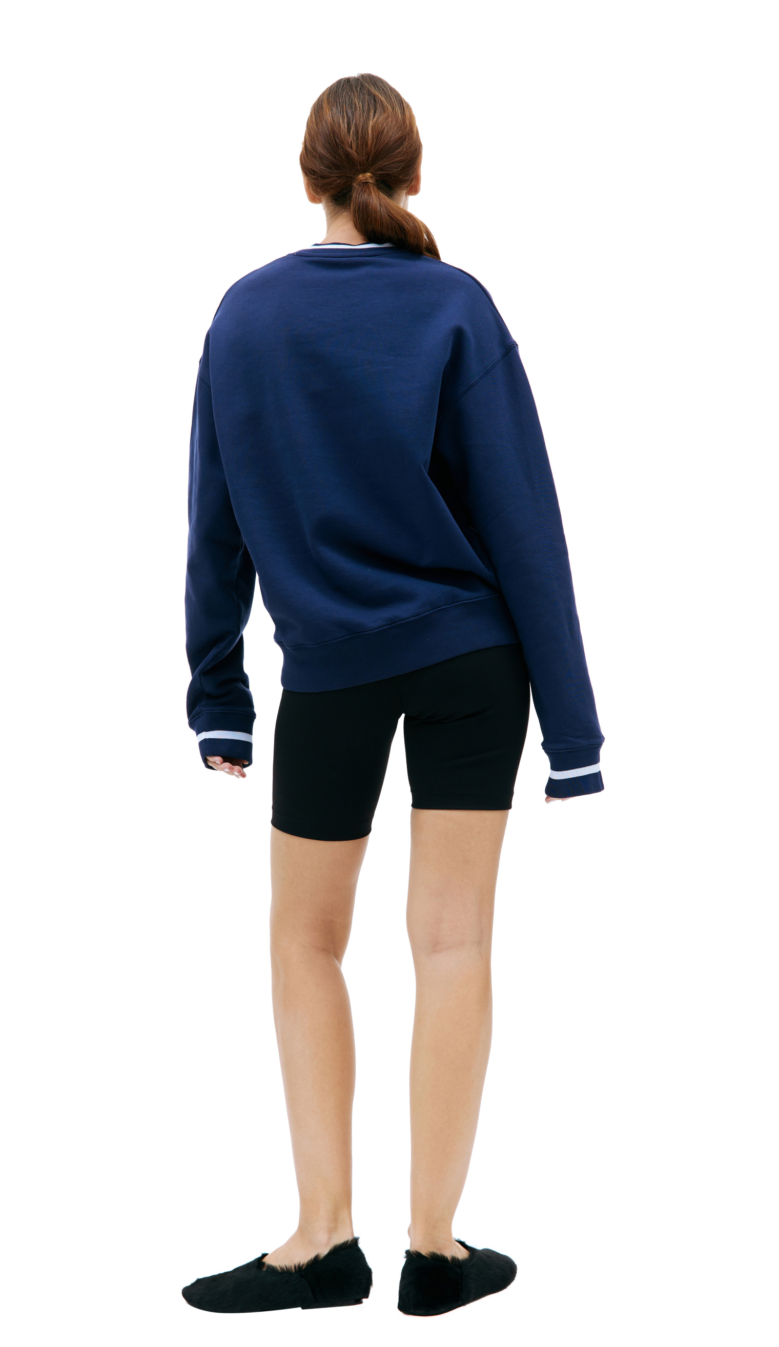 SPORTY & RICH Navy V-neck sweatshirt